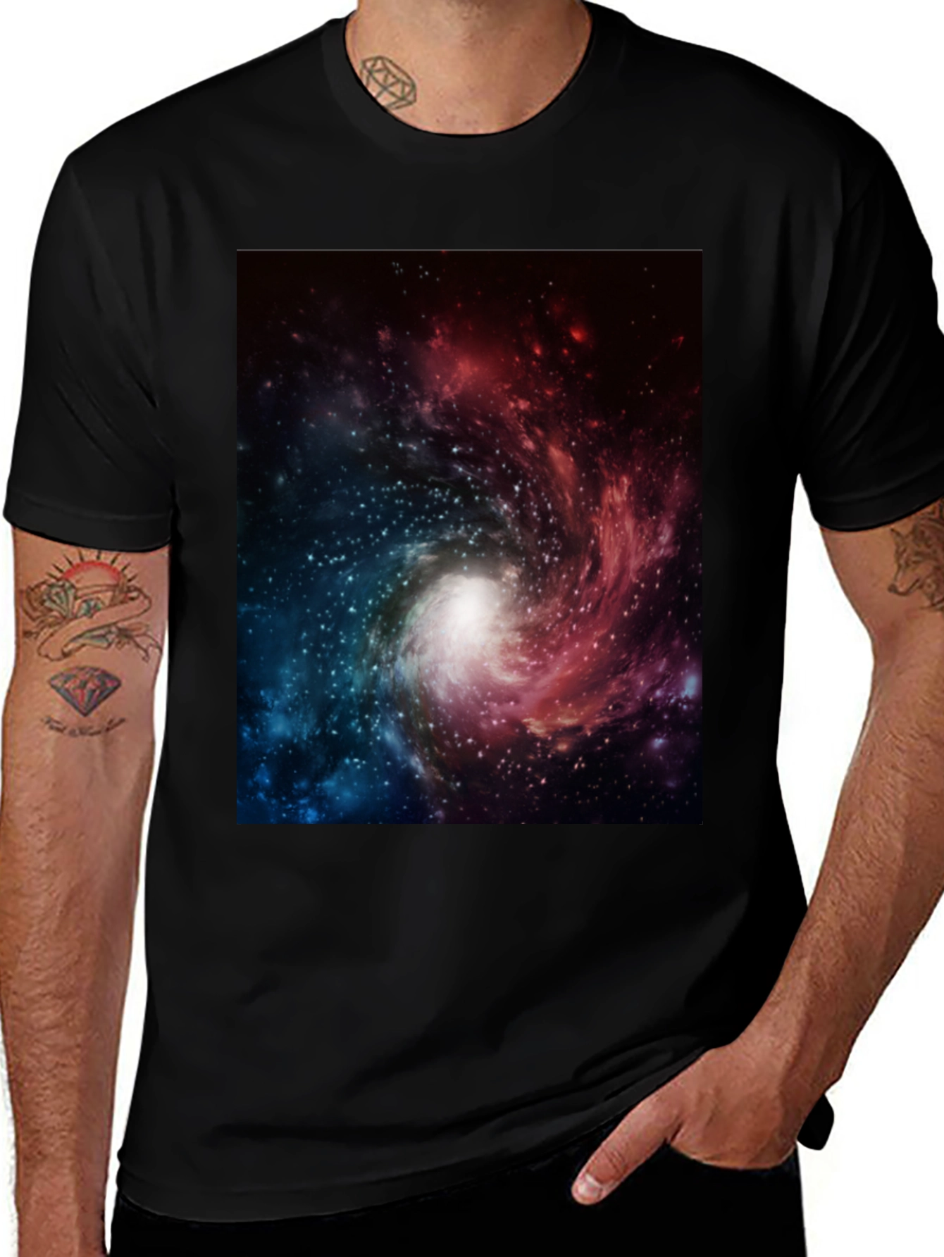 Variant 3 of Galaxy Print Black T-Shirt