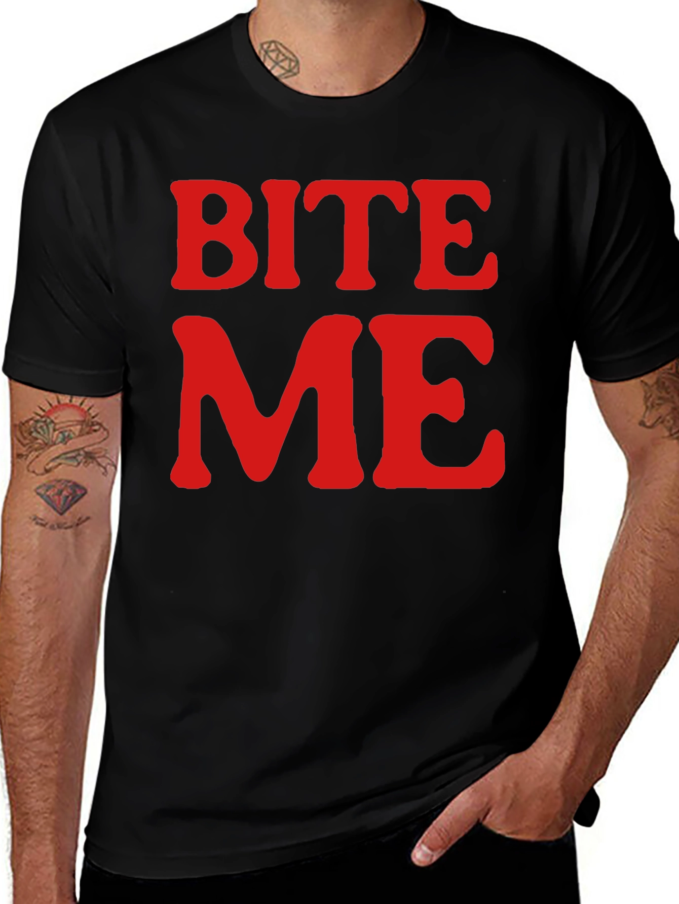 Variant 14 of Bite Me Graphic Tee - Black T-Shirt