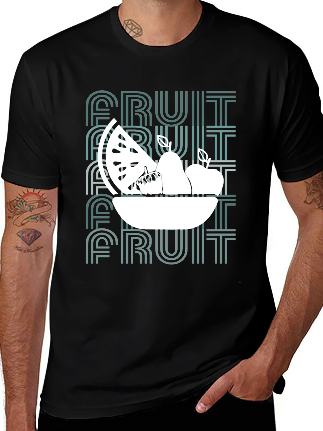 Variant 5 of Fruit Bowl Graphic Tee - Trendy Summer Design