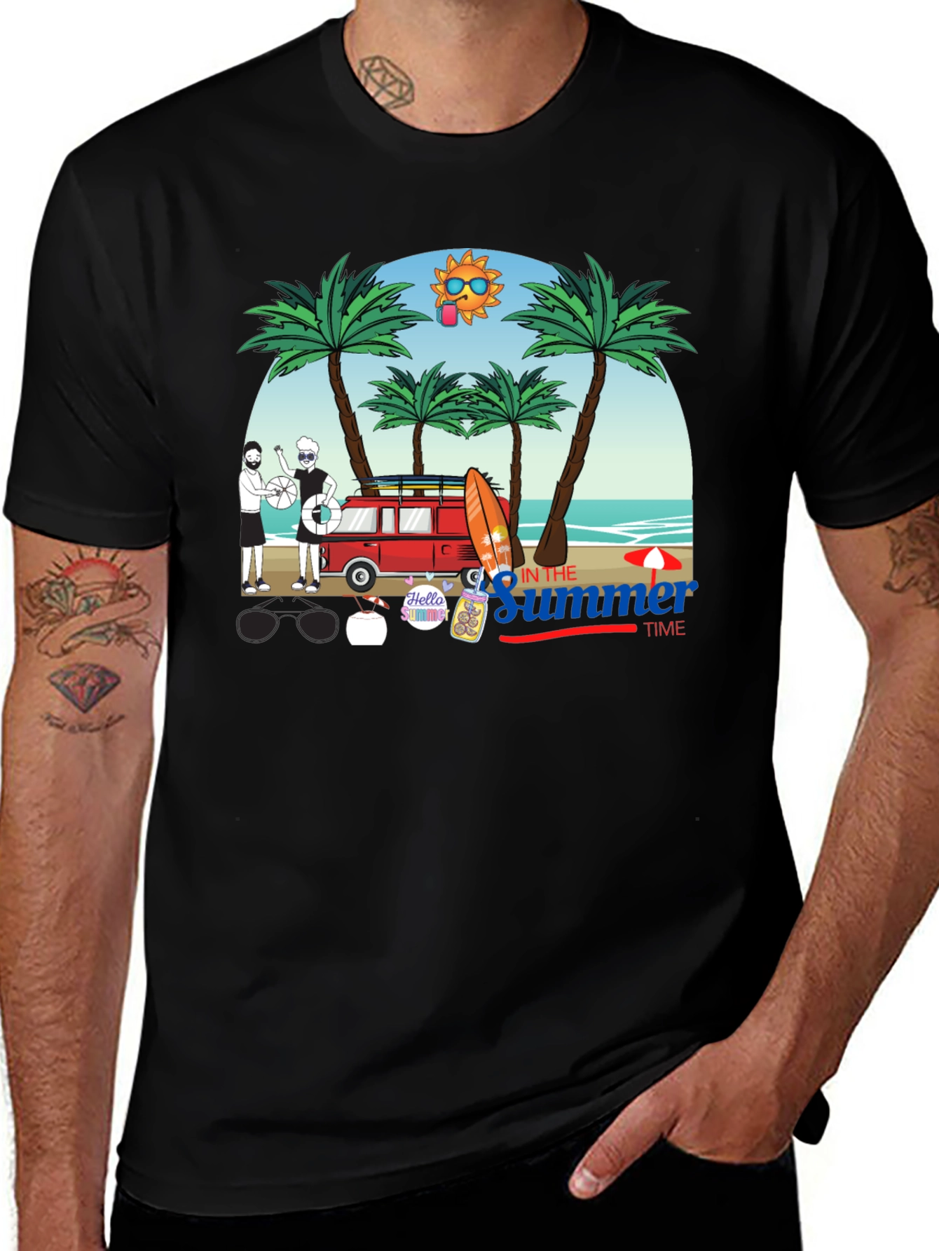 Variant 22 of Summer Time Graphic Tee - Beach Vacation Vibes