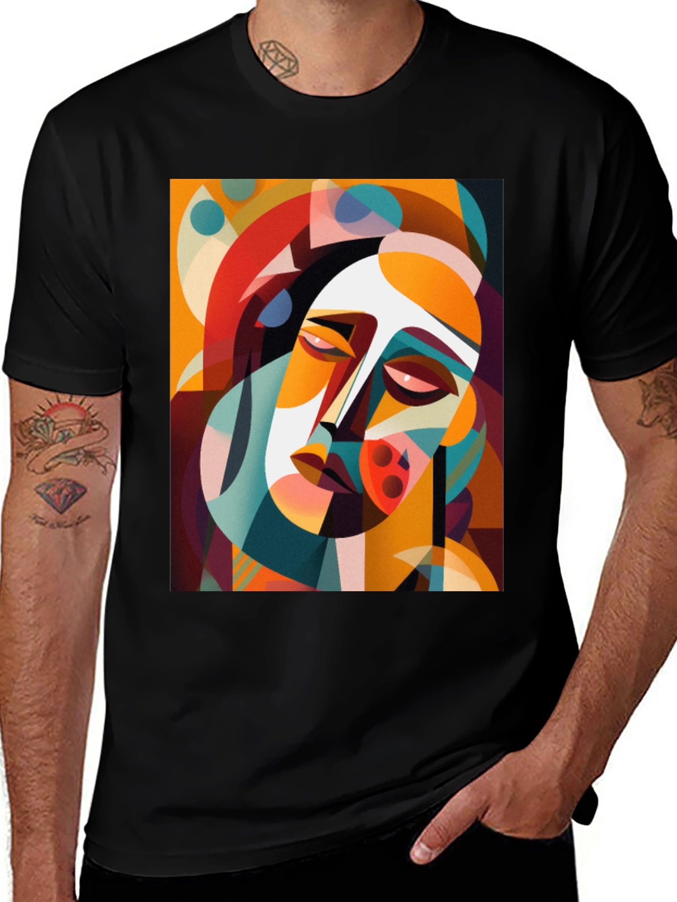 Variant 6 of Abstract Art Graphic Tee - Modern Geometric Style