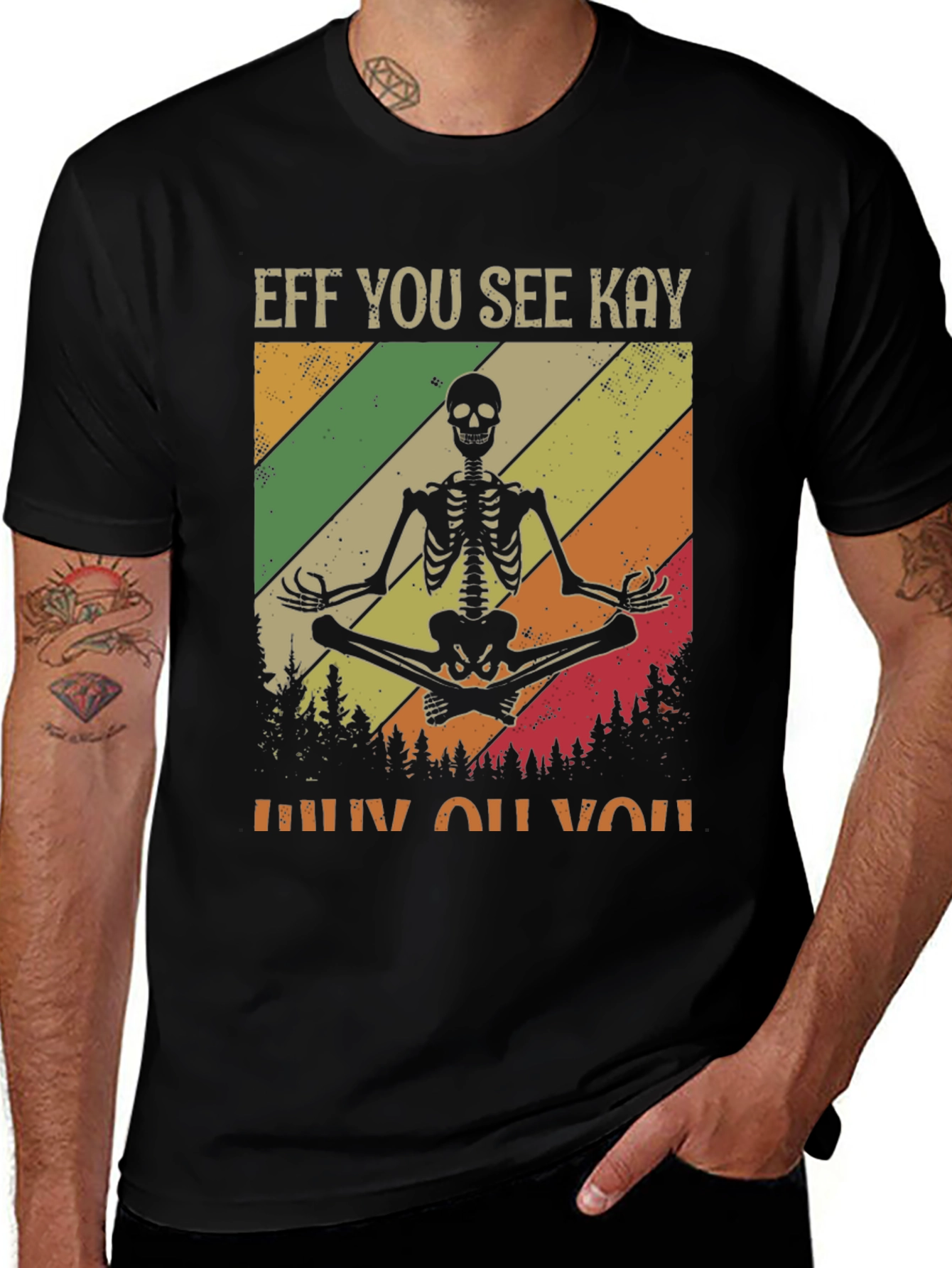 Variant 15 of Eff You See Kay Yoga Skeleton T-Shirt