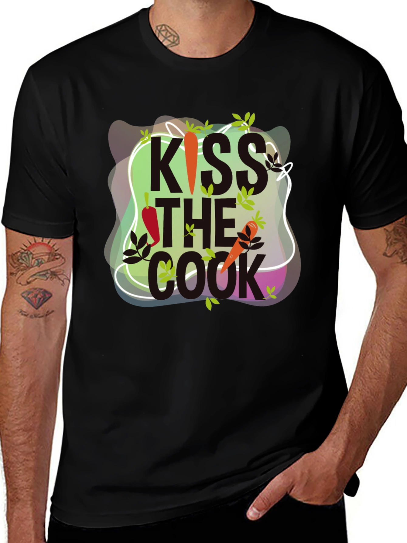 Camiseta Negra "Besa al Cocinero"