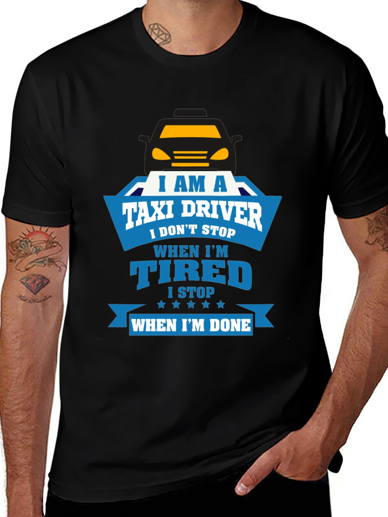 Taxi Driver T-Shirt: Tired? I Stop When I'm Done