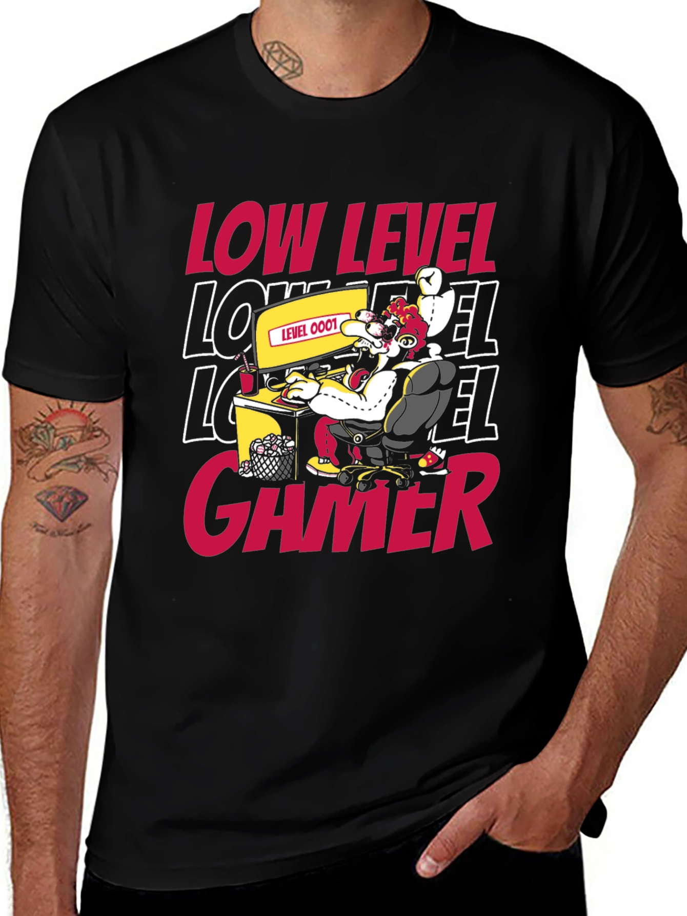 Variant 5 of Low Level Gamer T-Shirt - Black Graphic Tee