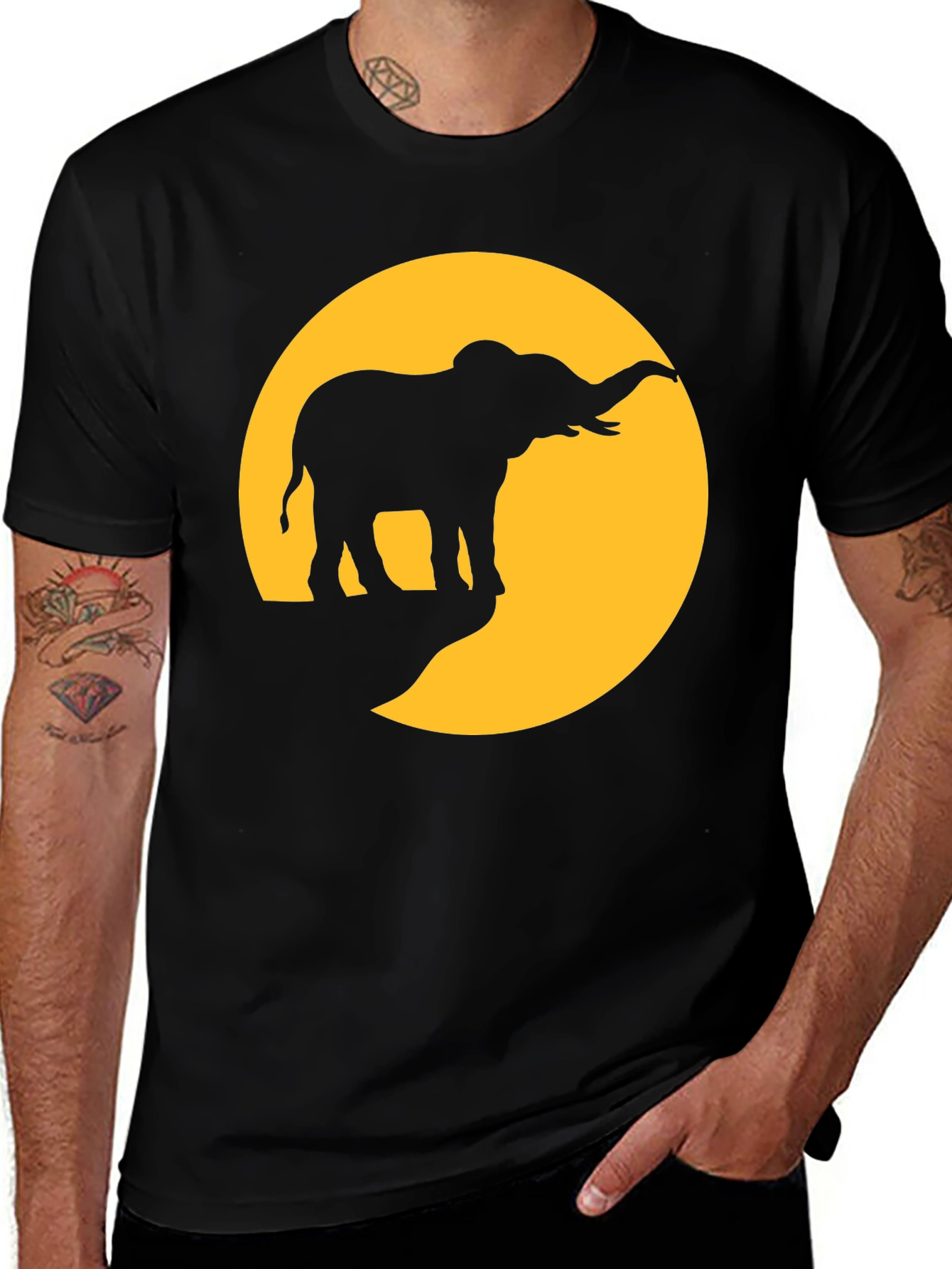 Variant 17 of Elephant Silhouette T-Shirt - Wildlife Design