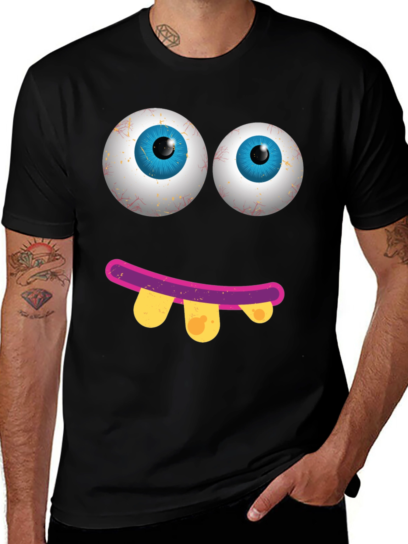 Variant 29 of Funny Monster Face Graphic Tee