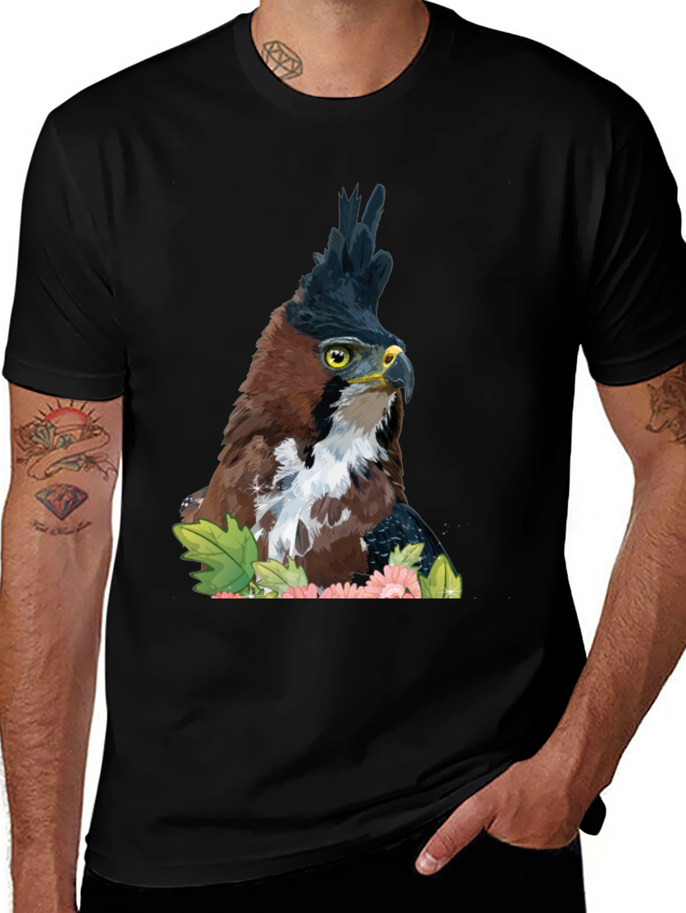 Variant 2 of Eagle Crest Graphic Tee - Men's Black T-Shirt