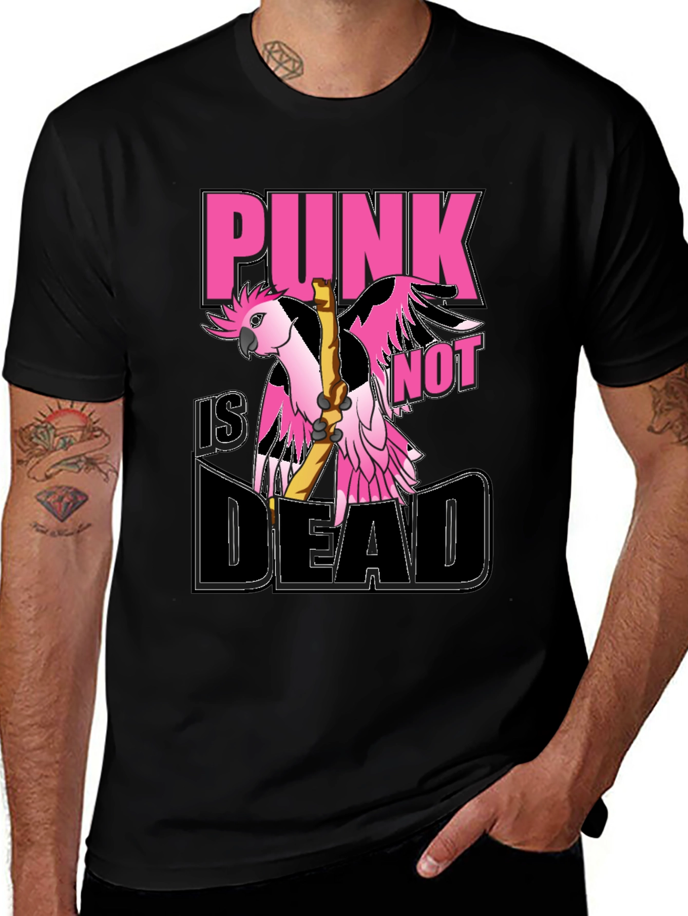 Variant 29 of Punk is Not Dead Parrot Graphic T-Shirt
