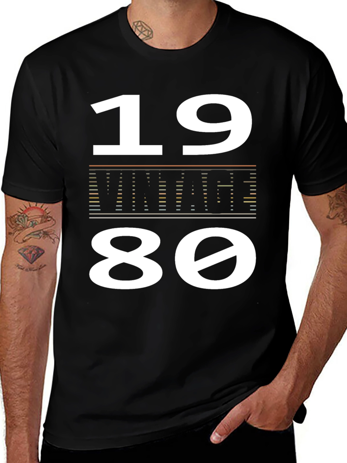 Variant 30 of Vintage 1980 Black T-Shirt