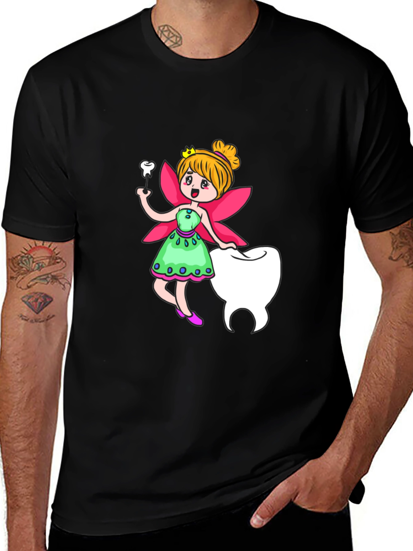 Variant 12 of Tooth Fairy T-Shirt - Black Cotton Tee