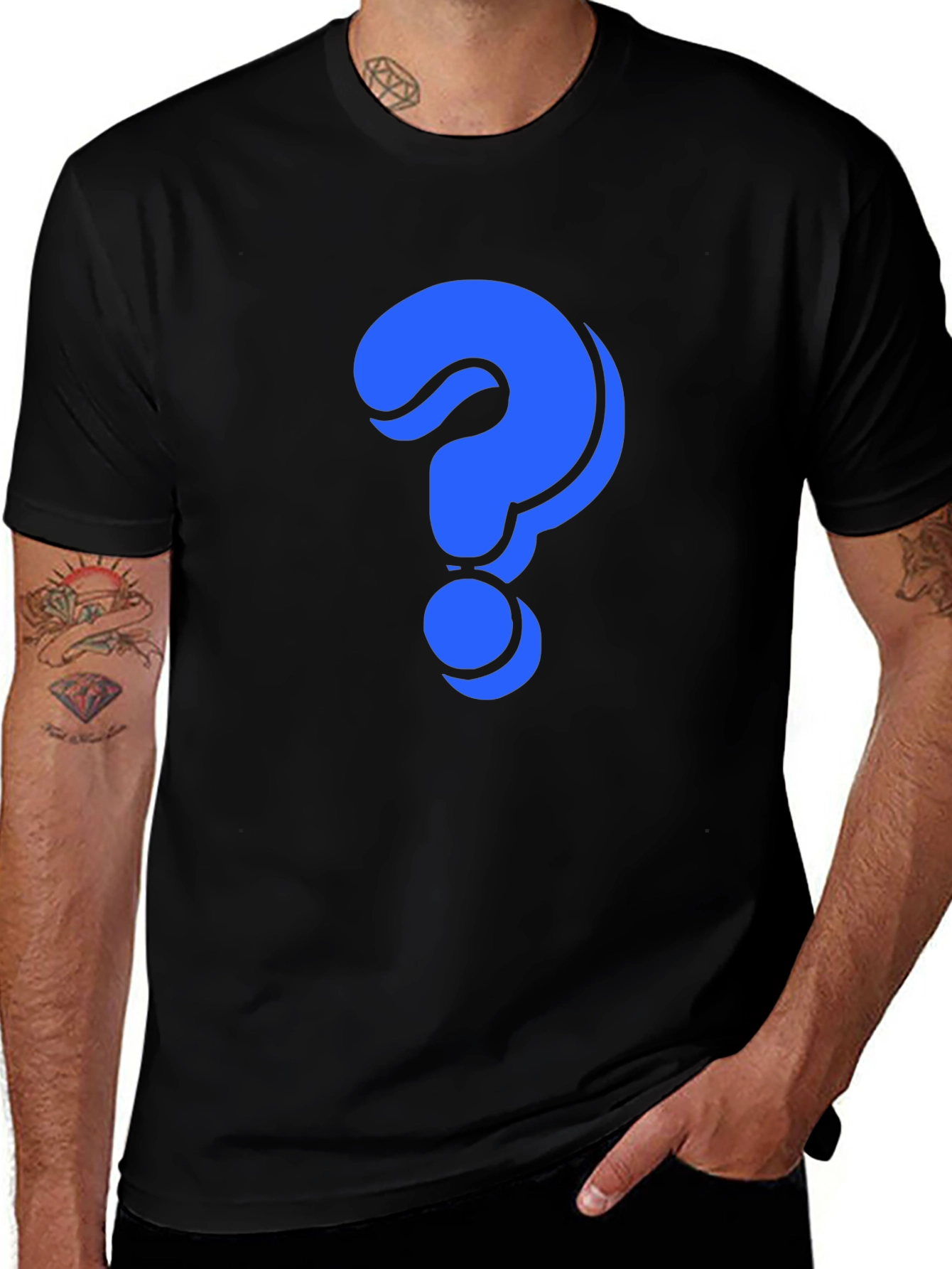 Variant 25 of Mystery Blue Question Mark Graphic T-Shirt