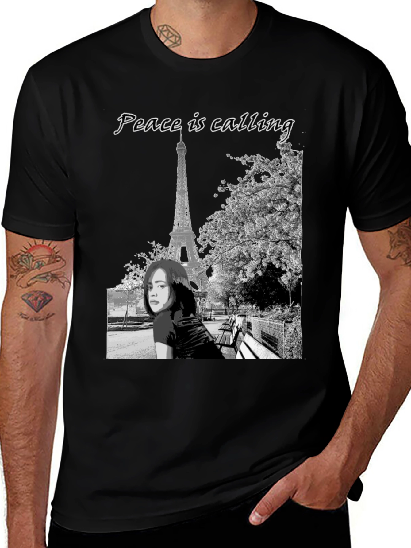 Variant 9 of Paris Peace Calling Graphic T-Shirt
