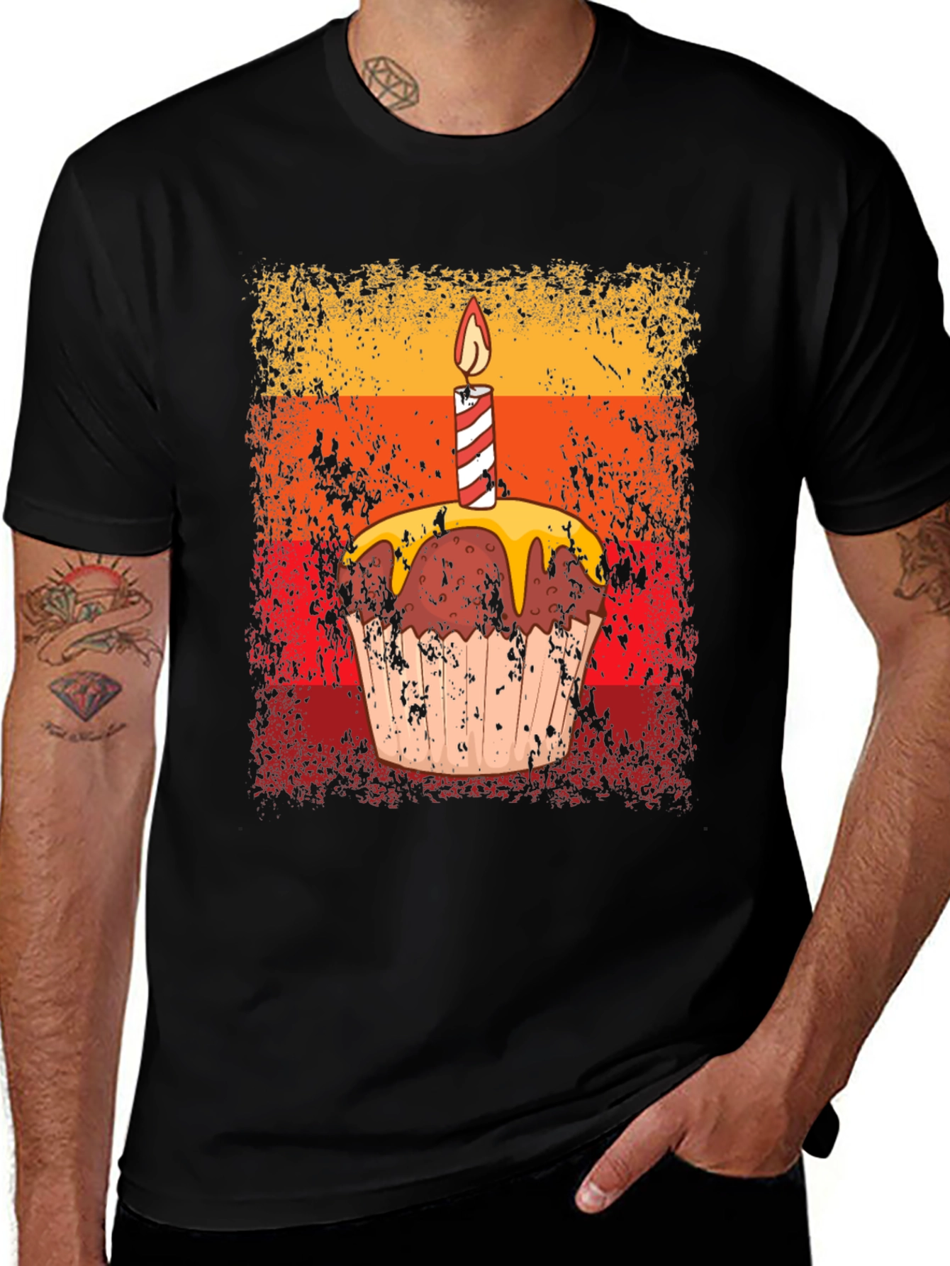 Variant 14 of Birthday Cupcake Graphic Tee - Novelty T-Shirt