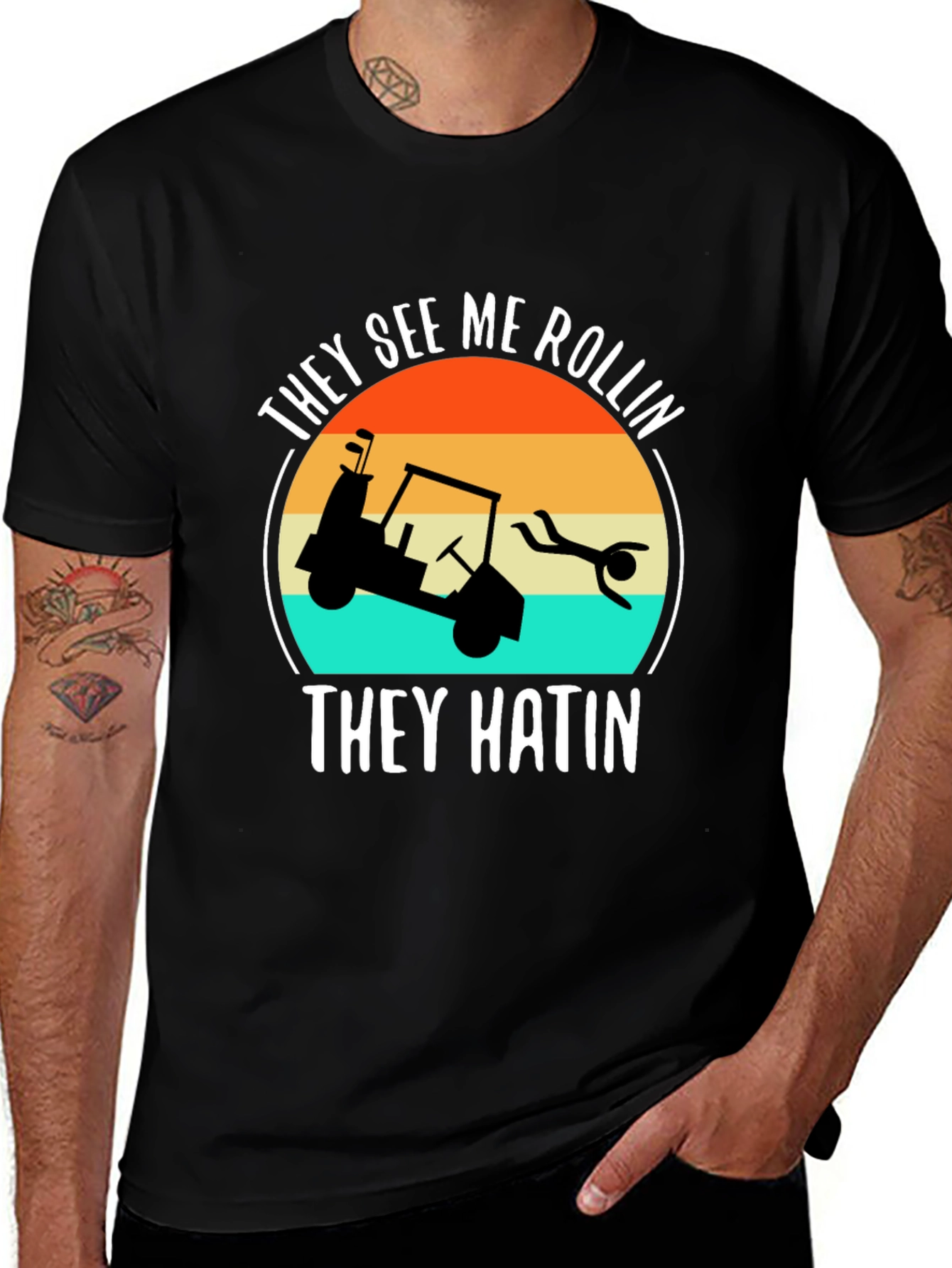 Variant 17 of They See Me Rollin' T-Shirt - Funny Golf Tee