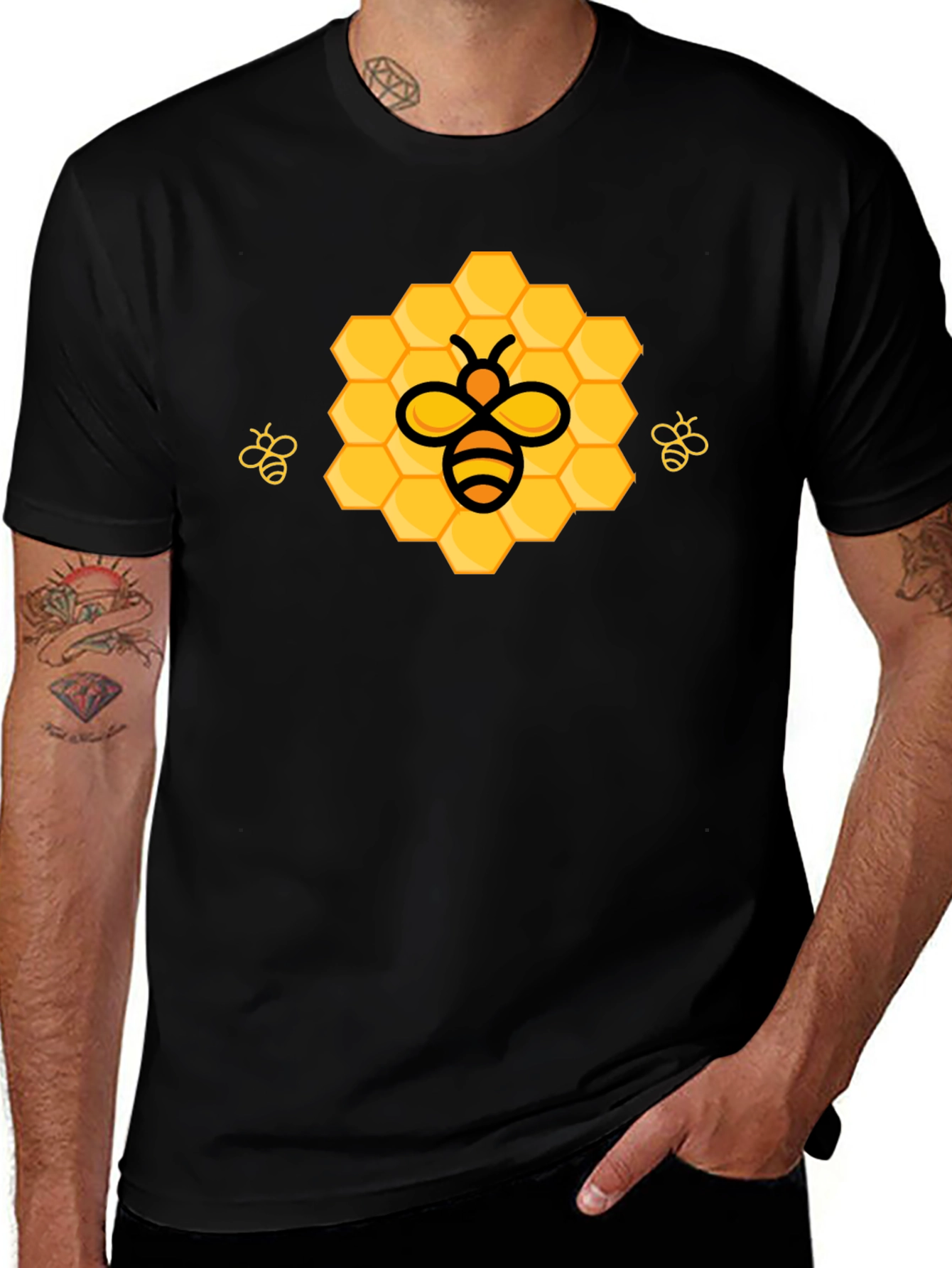 Honeycomb Bee Graphic T-Shirt