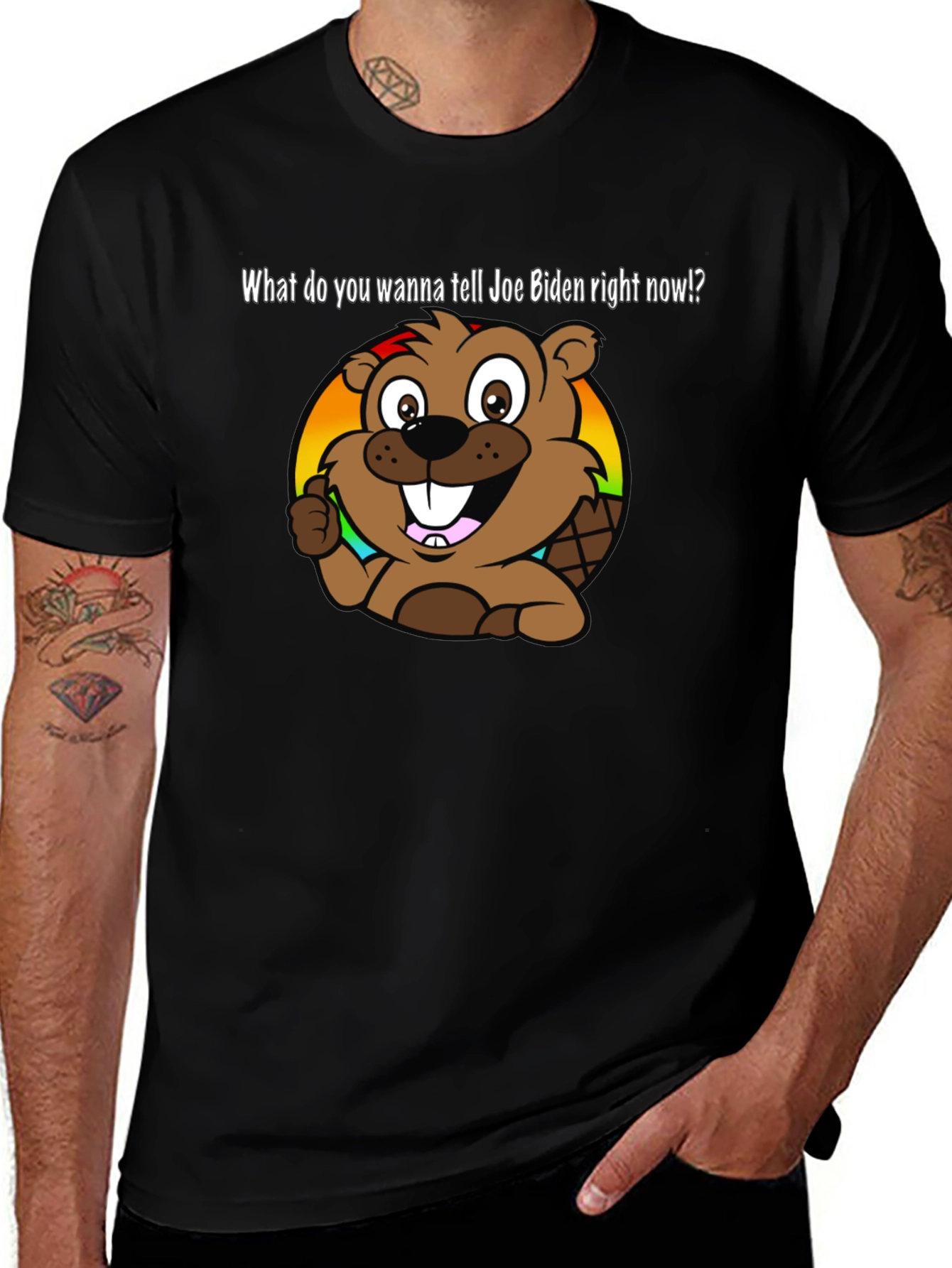 Variant 17 of Joe Biden Beaver Cartoon T-Shirt