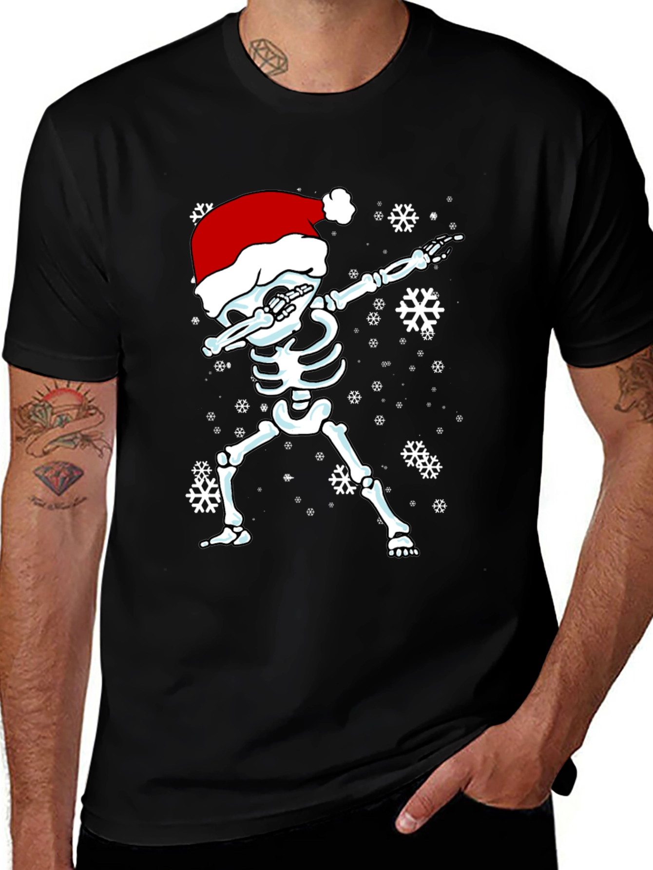 Variant 19 of Dabbing Skeleton Santa Hat T-Shirt