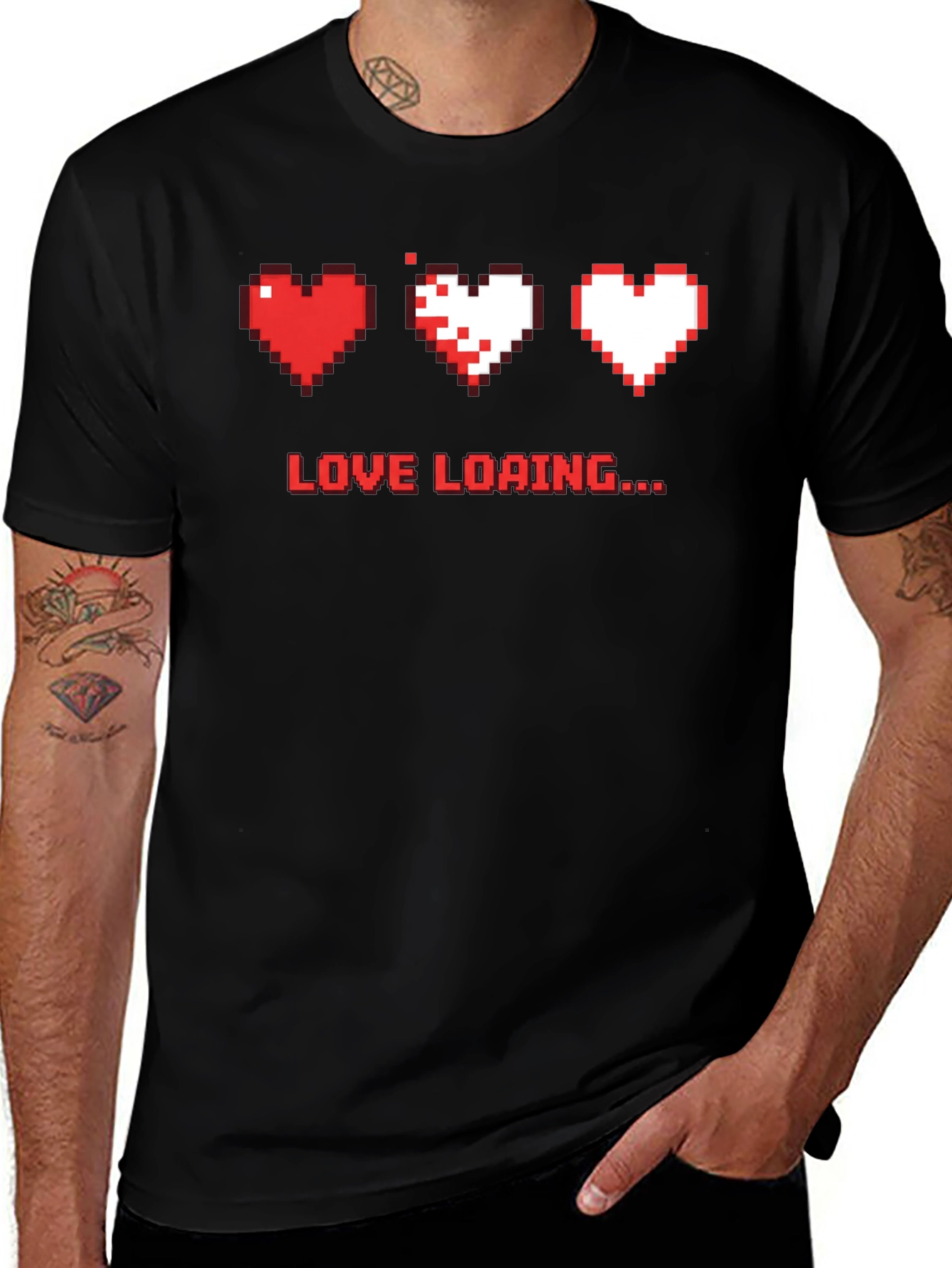 Variant 25 of Pixel Heart Loading T-Shirt - Gamer Love Tee