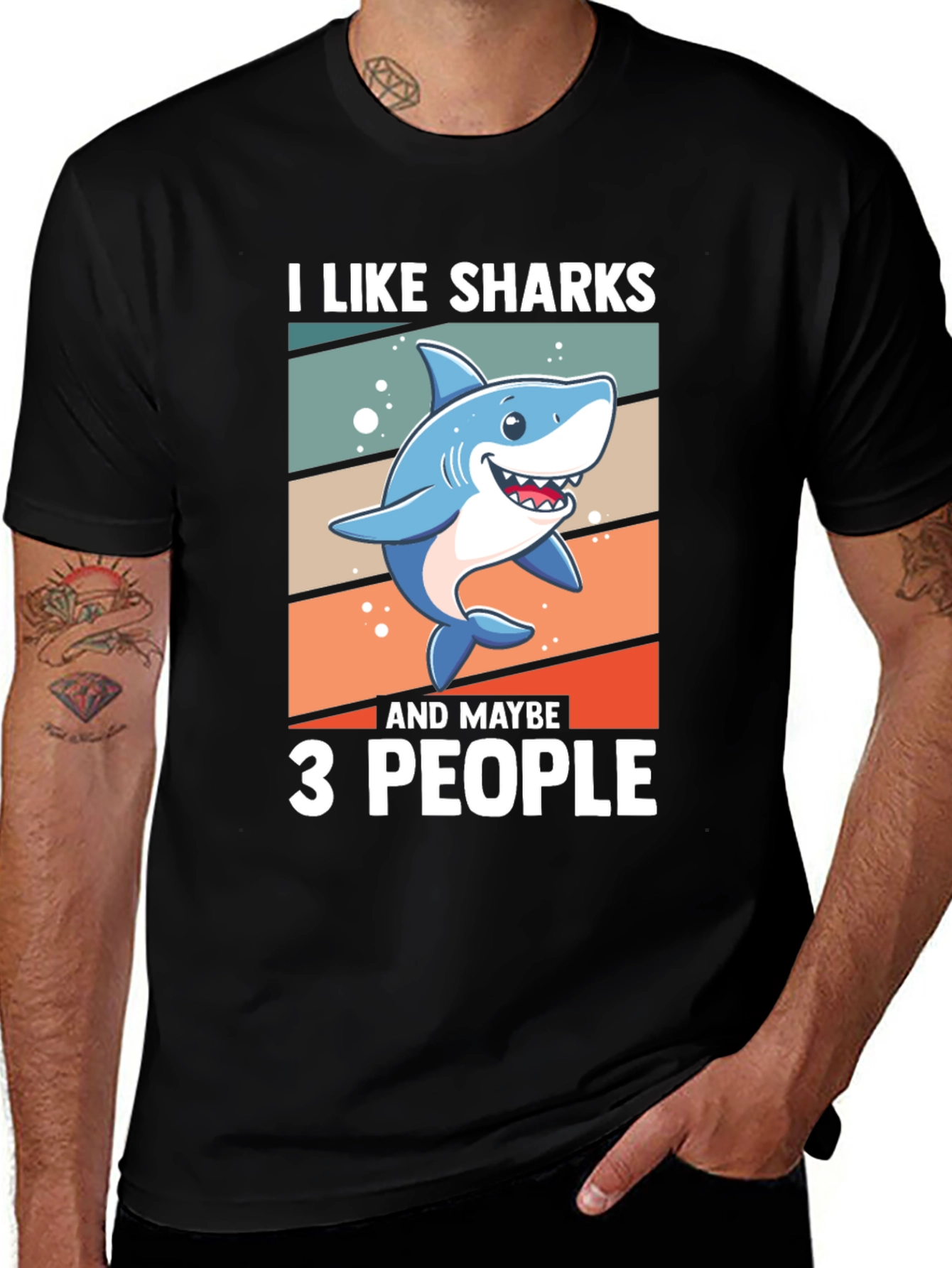 Variant 27 of I Like Sharks and Maybe 3 People T-Shirt