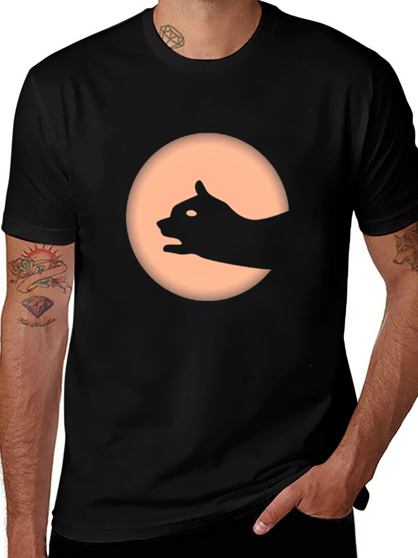 Variant 21 of Cat Shadow T-Shirt - Unique Graphic Tee
