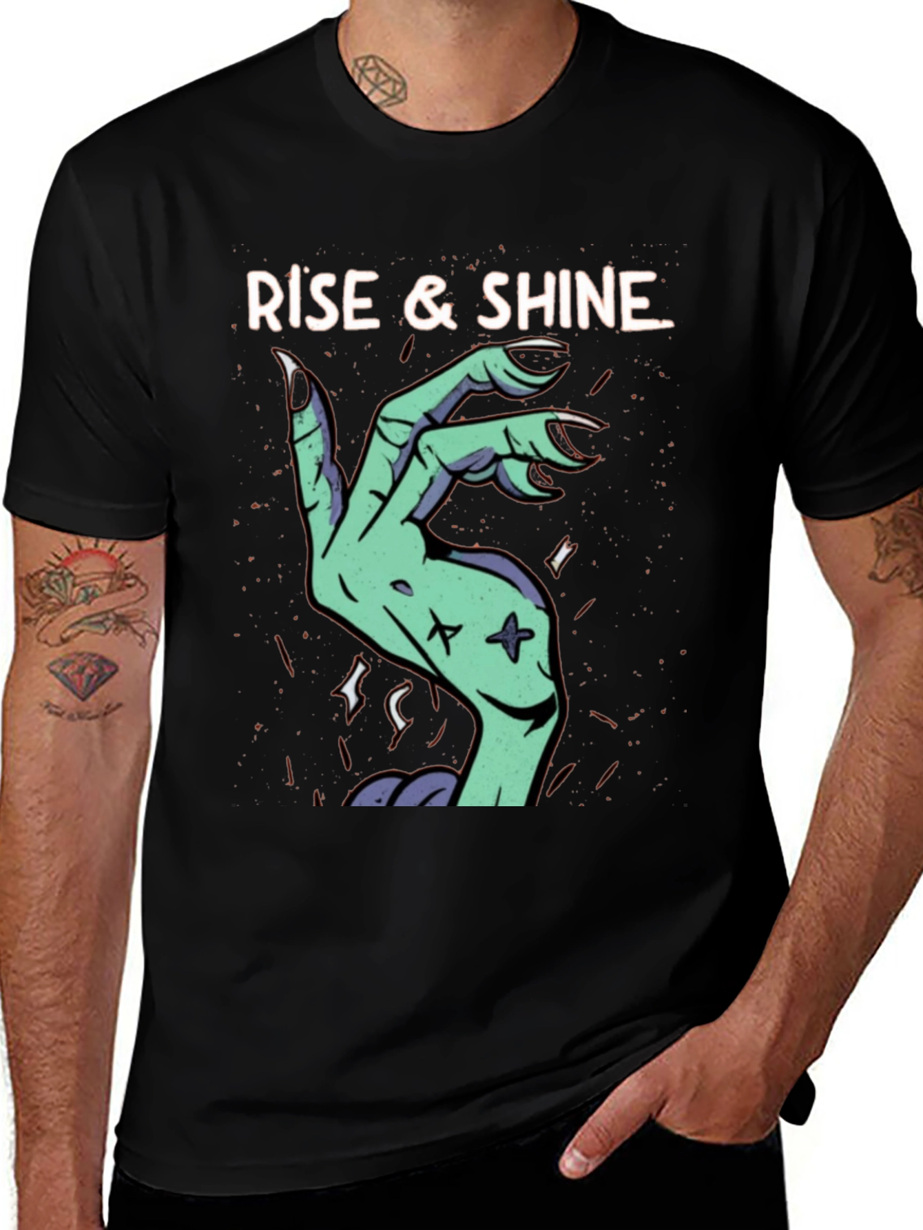 Variant 26 of Rise & Shine Graphic Tee - Zombie Hand T-Shirt