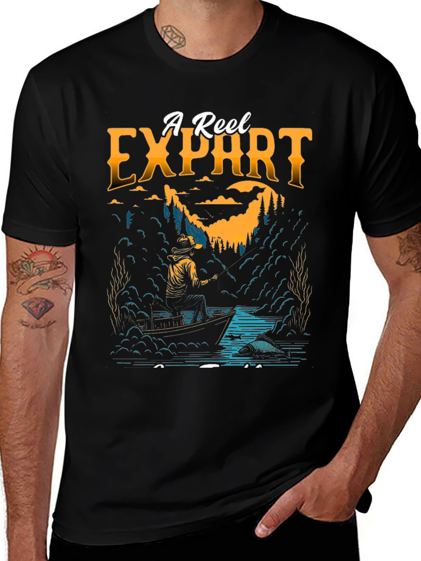 Variant 10 of A Reel Expart Fishing Graphic T-Shirt