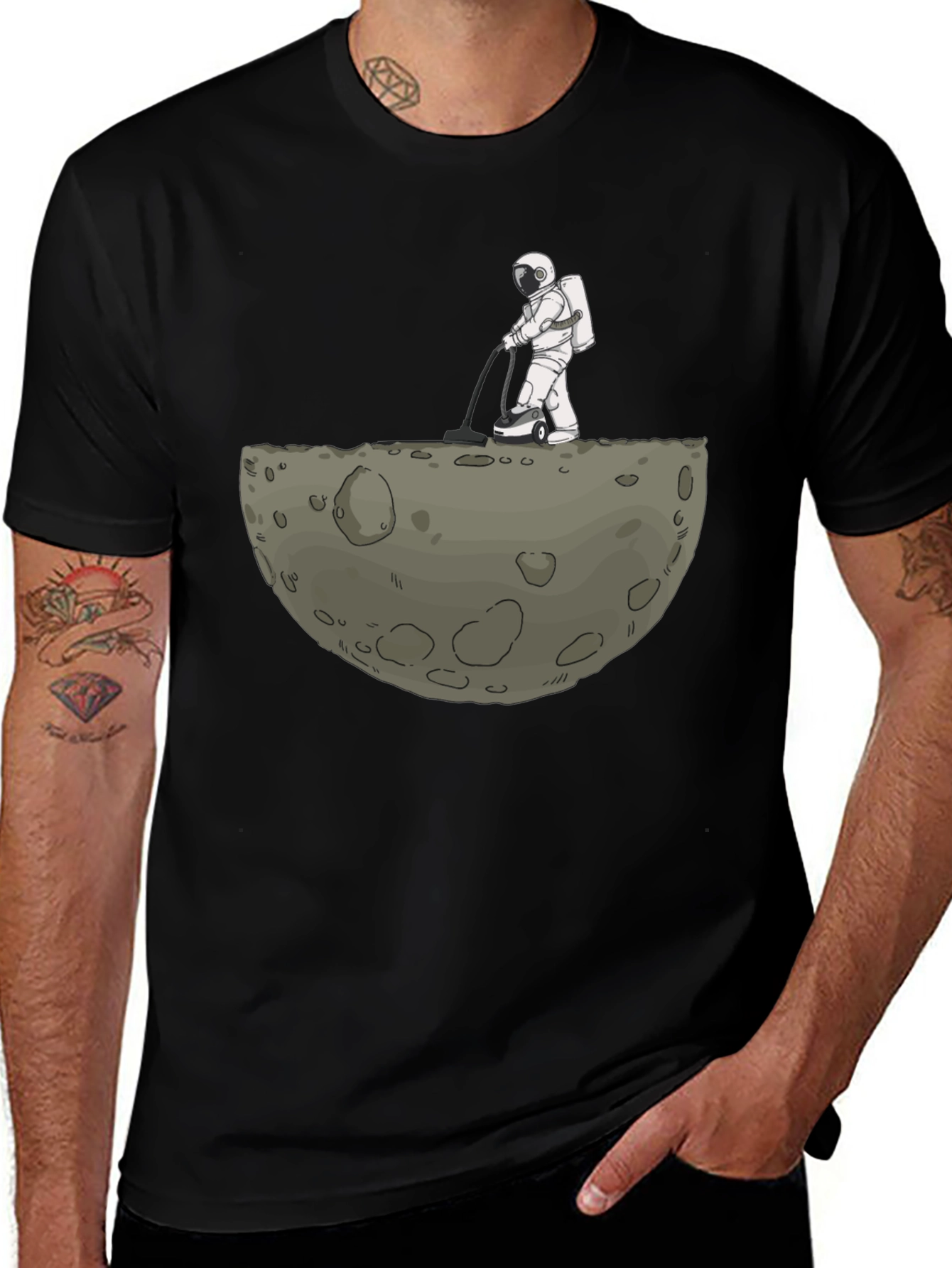 Astronaut Moon Cleaning Crew T-Shirt