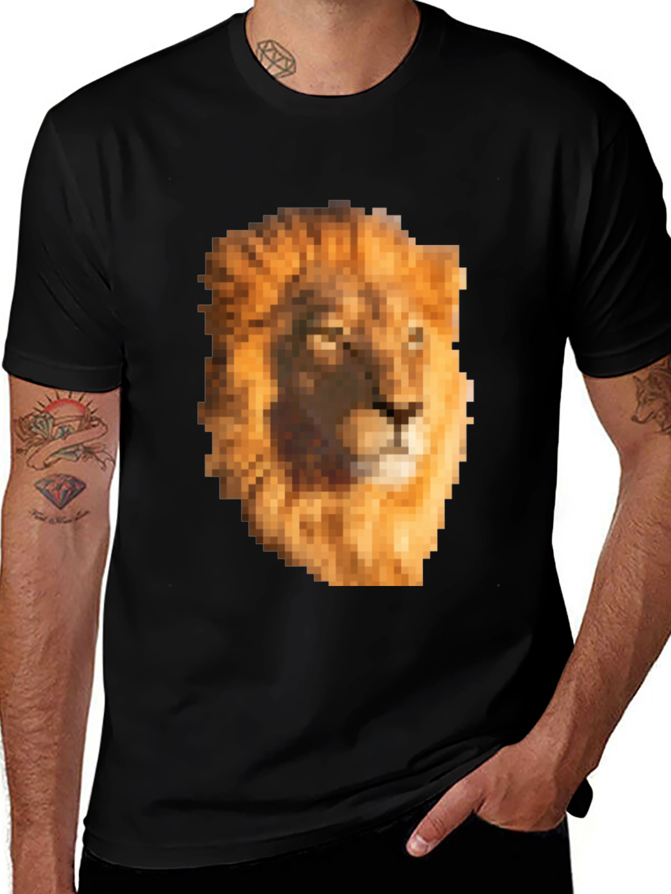 Variant 9 of Pixel Lion Graphic Tee - Unique Style