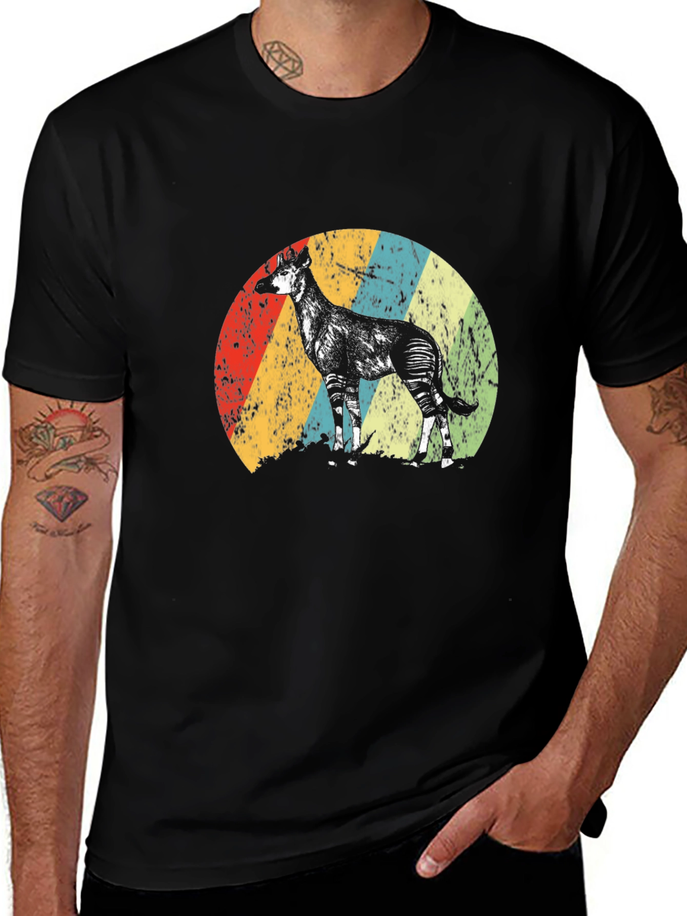 Retro Okapi T-Shirt - Vintage Animal Graphic Tee