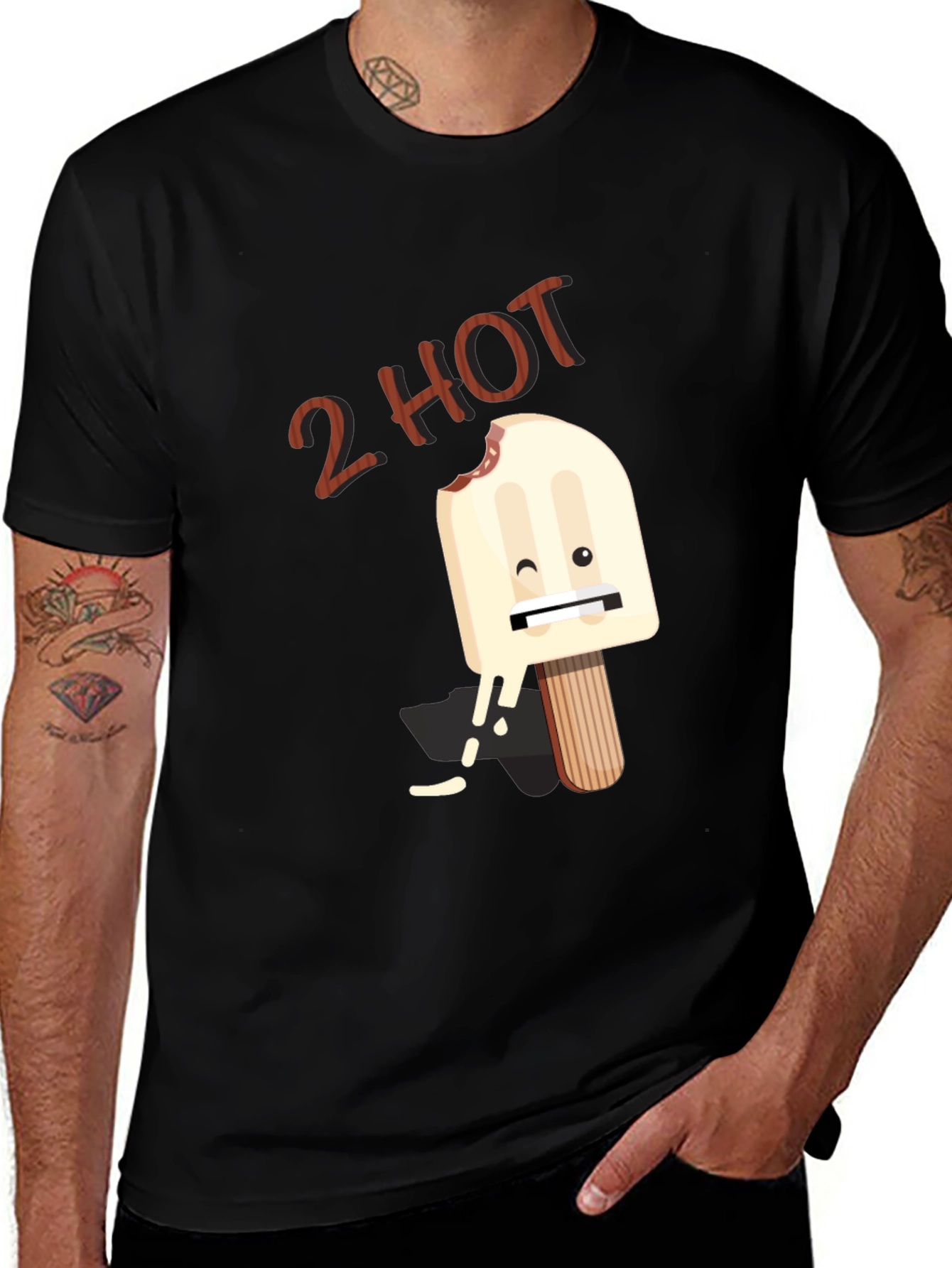 Variant 11 of 2 Hot Funny Graphic T-Shirt - Black