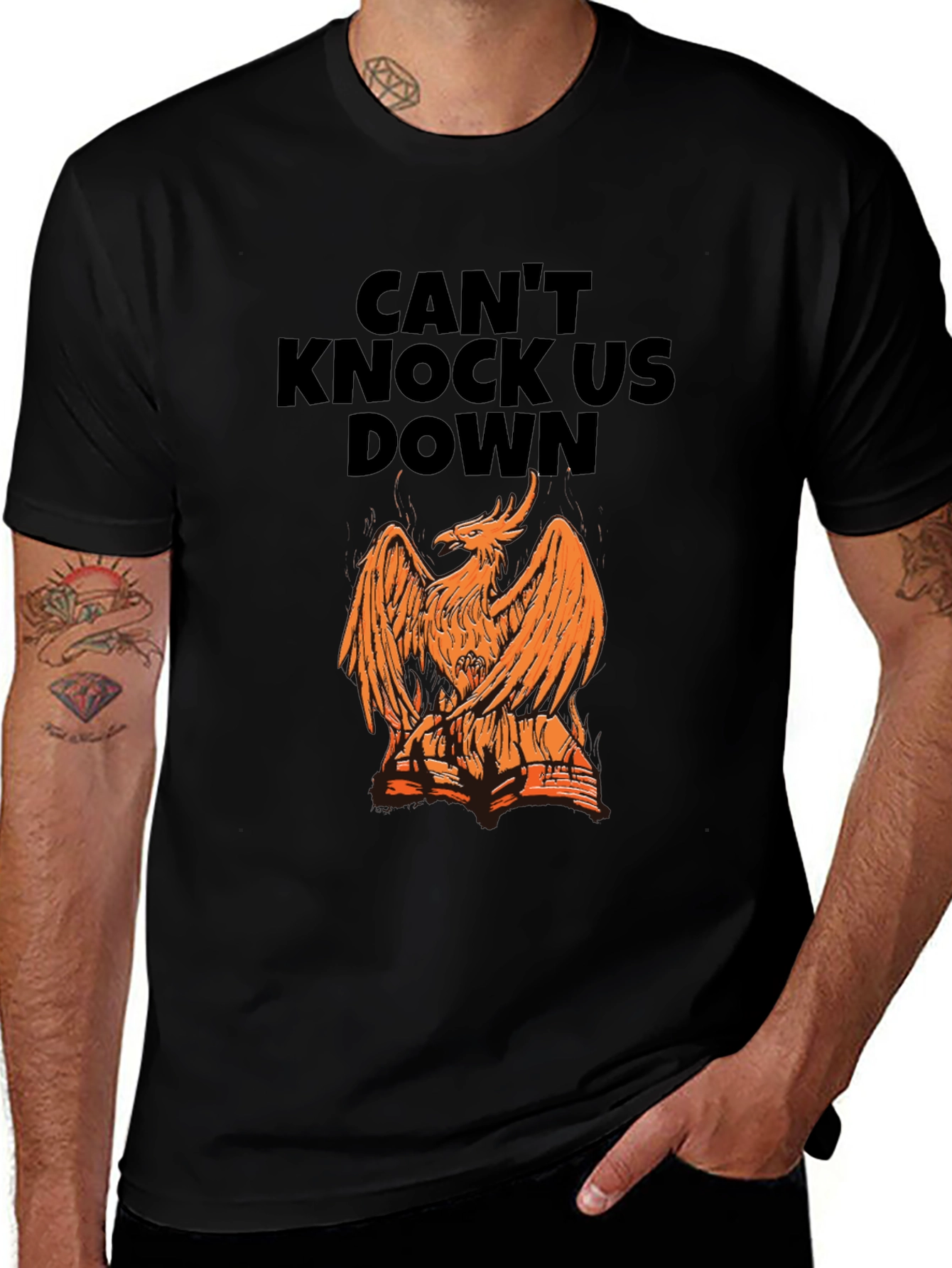 Variant 16 of Phoenix Rising Graphic Tee - Can't Knock Us Down