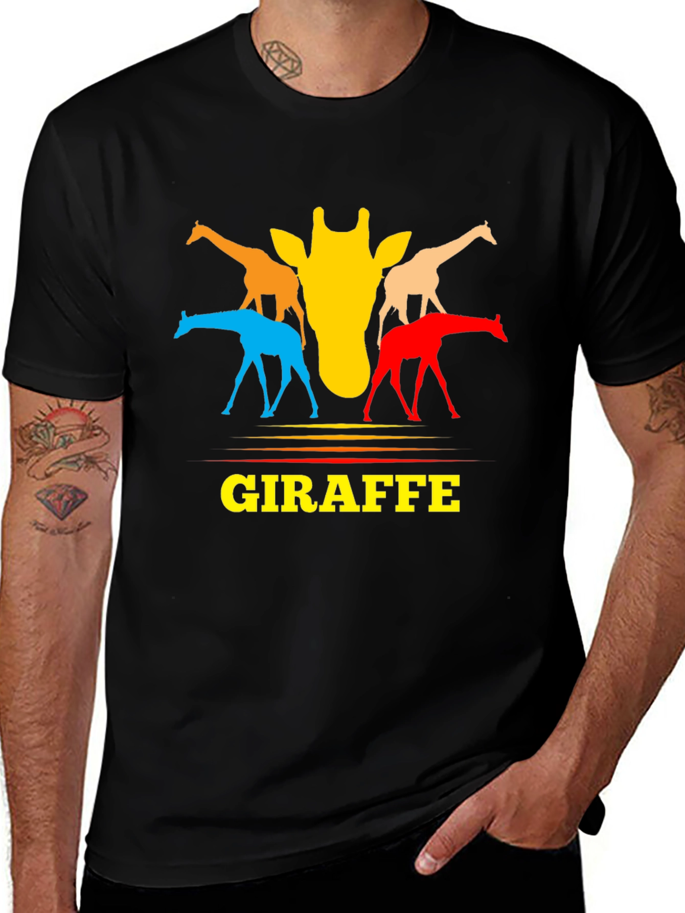 Variant 17 of Colorful Giraffe Graphic Tee