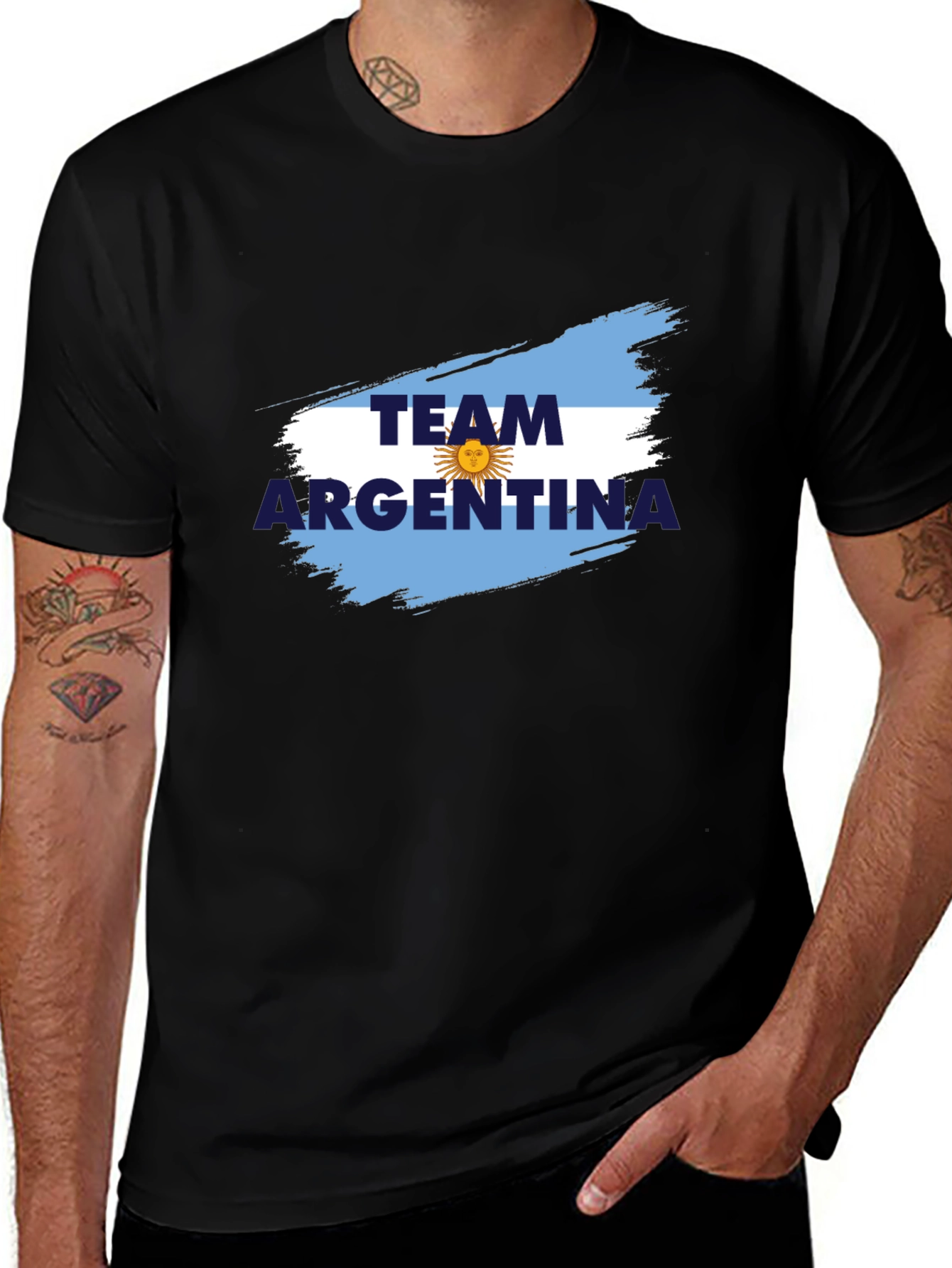 Variant 7 of Argentina Team Graphic Black T-Shirt