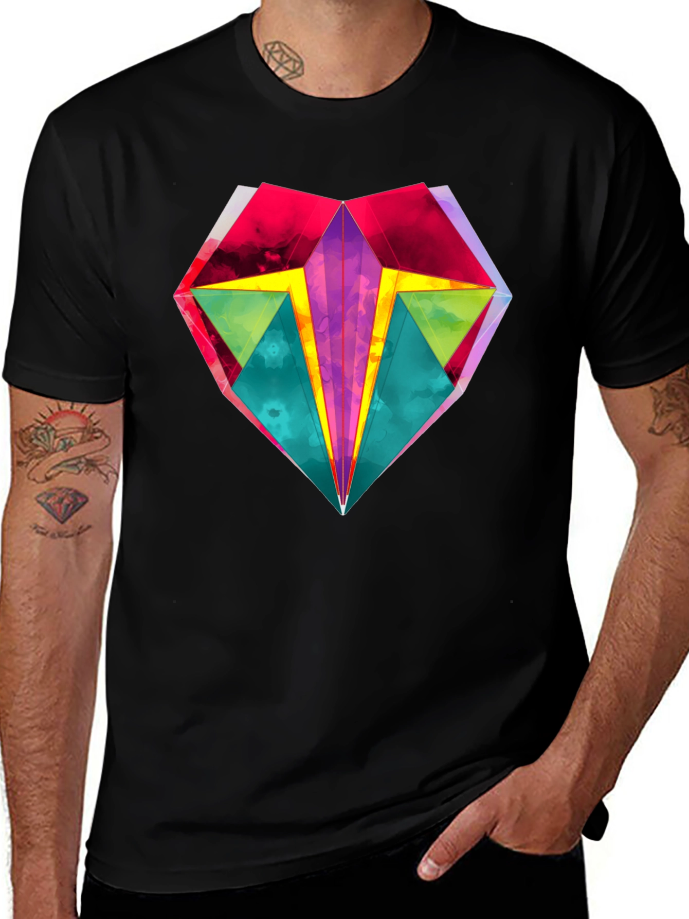 Variant 20 of Geometric Diamond Graphic Tee - Modern Art Shirt