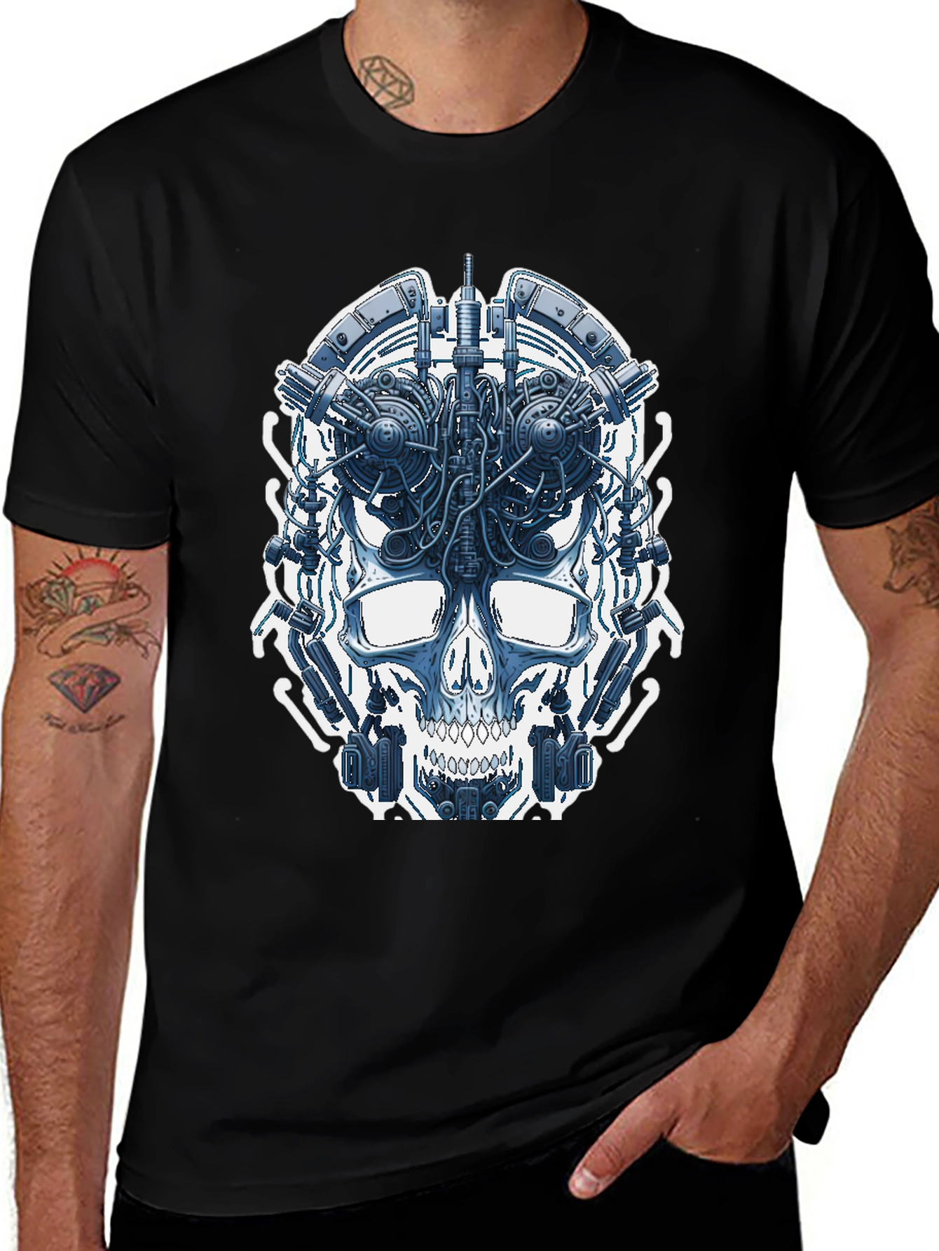 Variant 23 of Cyberpunk Skull Graphic T-Shirt