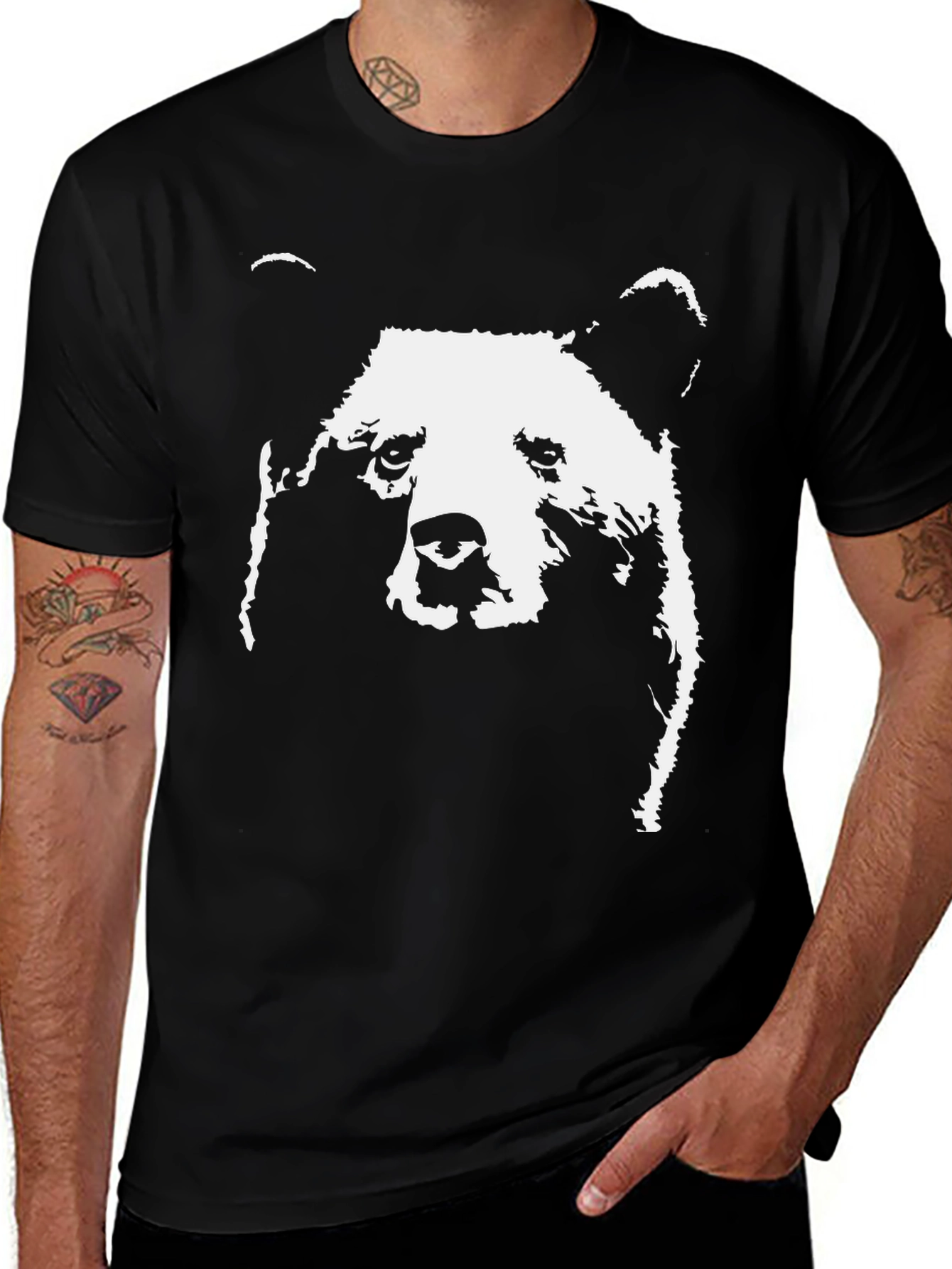 Variant 27 of Bear Graphic T-Shirt - Black