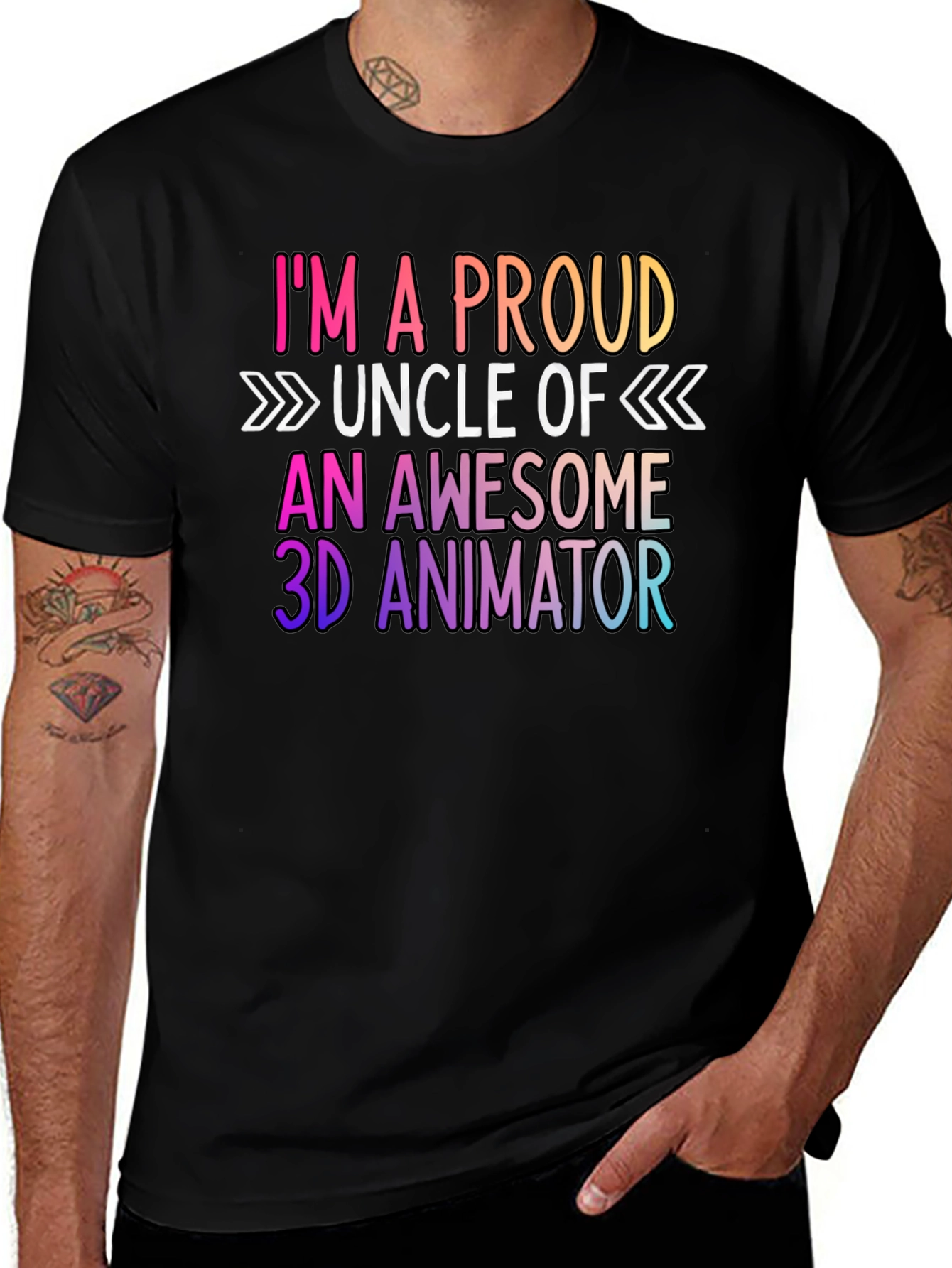 Variant 11 of Proud Uncle of 3D Animator Graphic T-Shirt