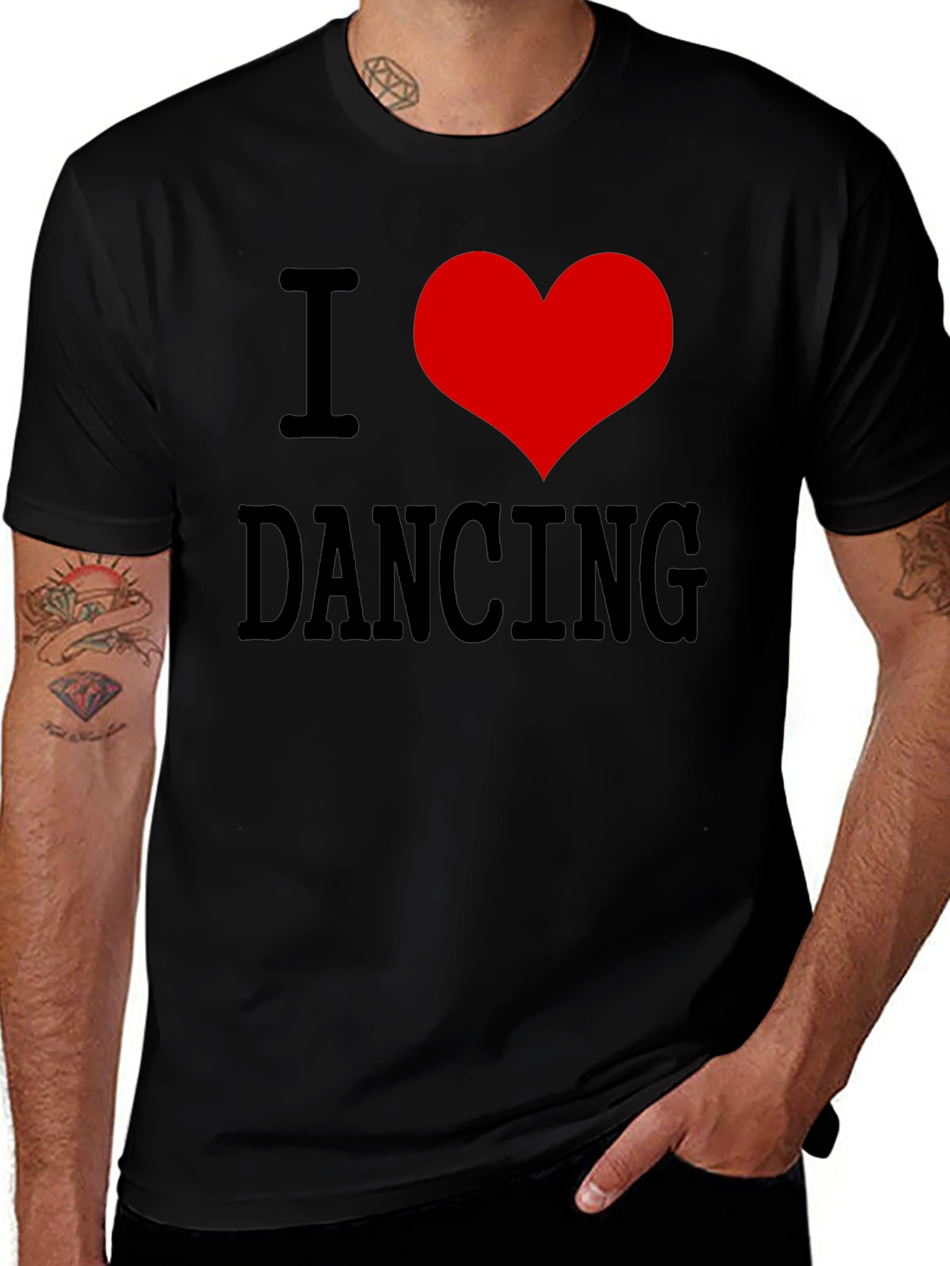 Variant 3 of I Love Dancing T-Shirt - Black Crew Neck