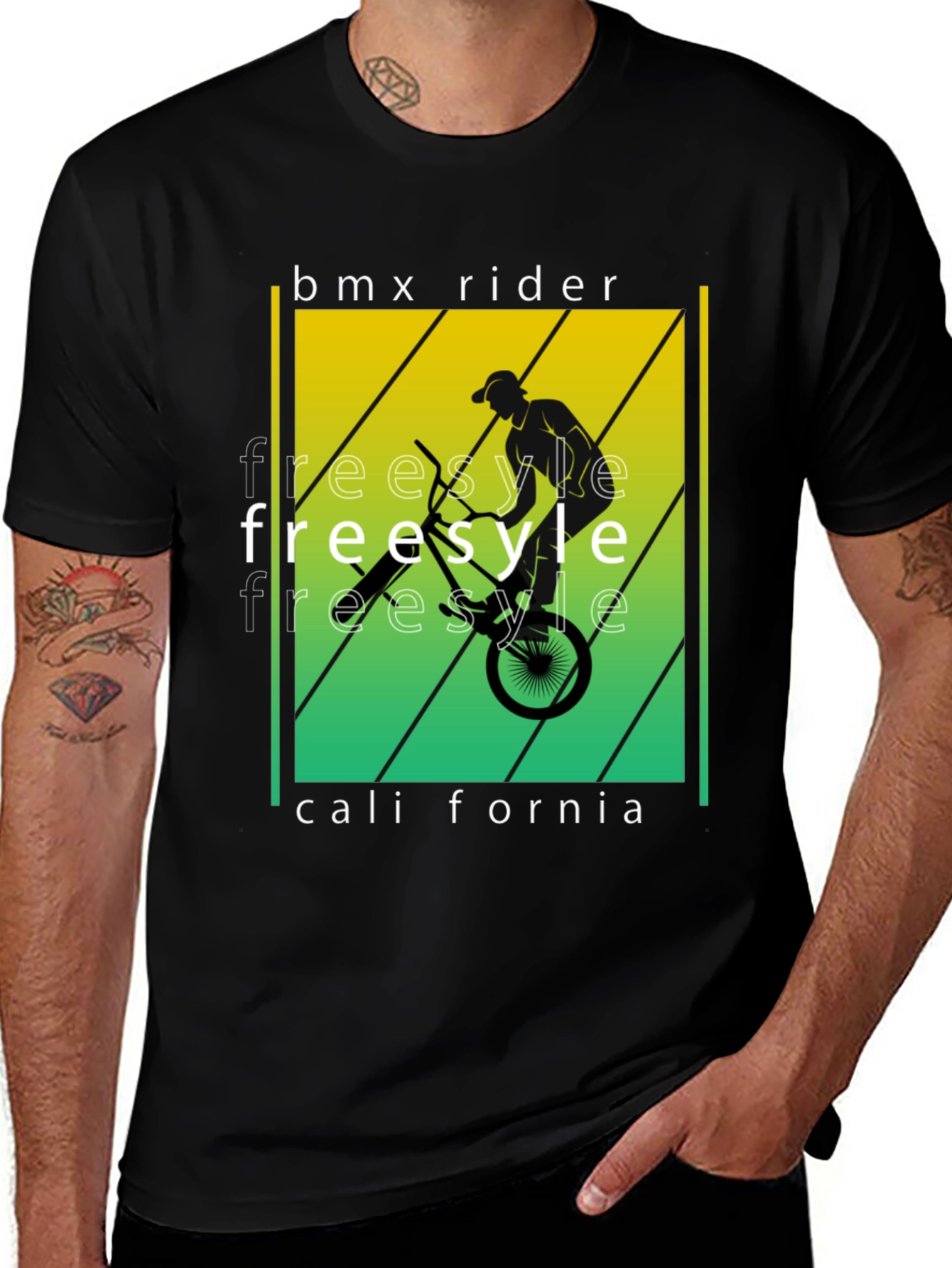 BMX Rider Freestyle California Graphic T-Shirt