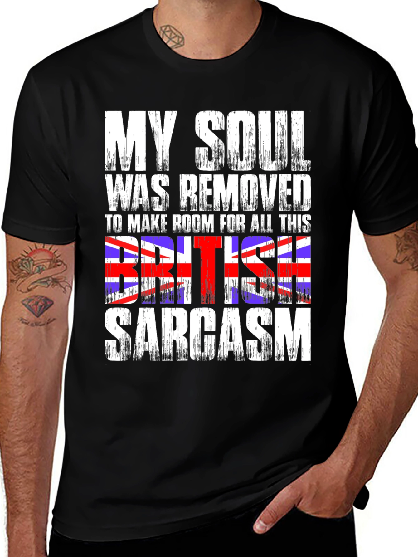 Variant 29 of British Sarcasm Graphic Tee - Black