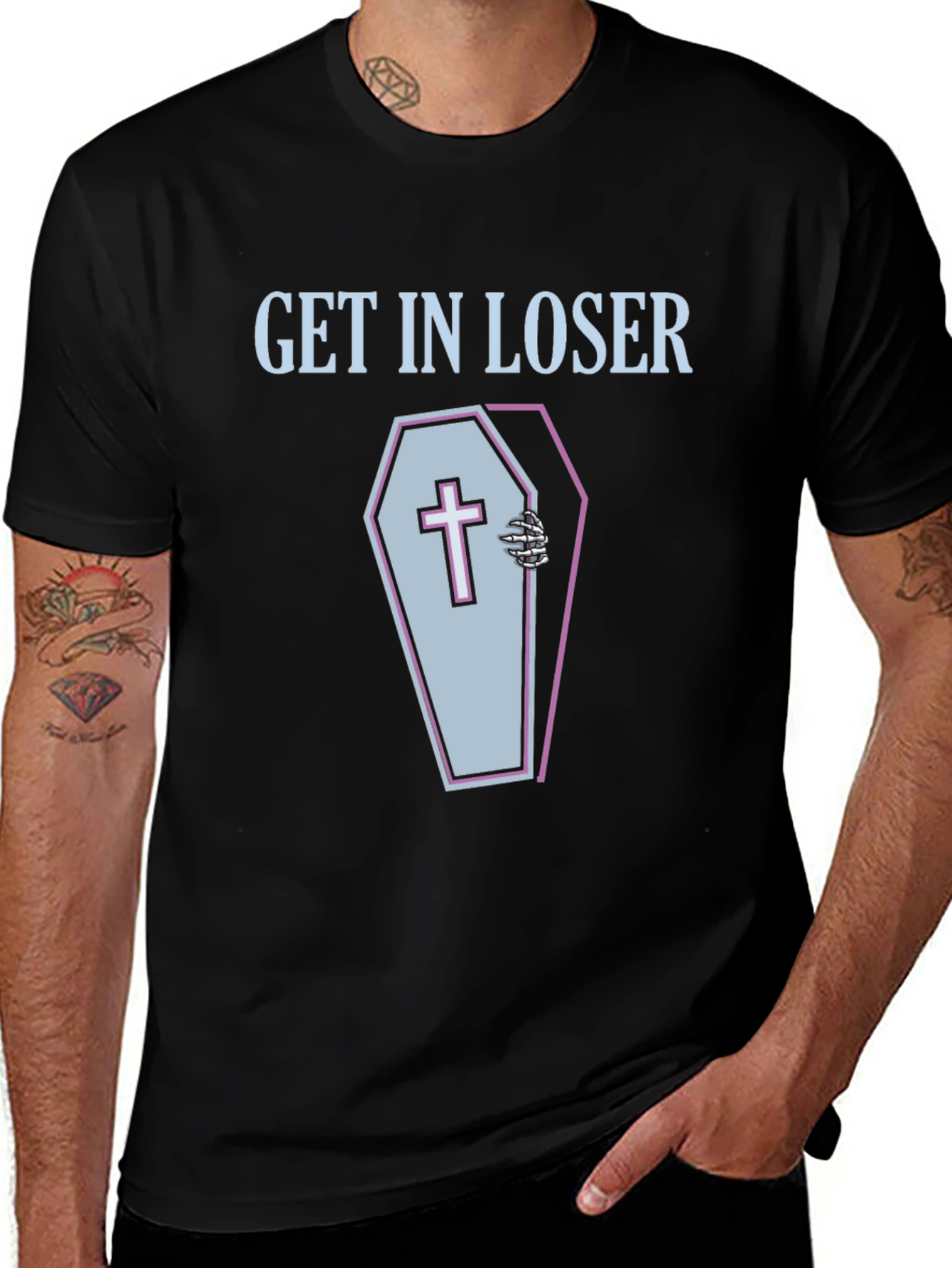 Variant 23 of Get In Loser Coffin Graphic Tee - Spooky Season