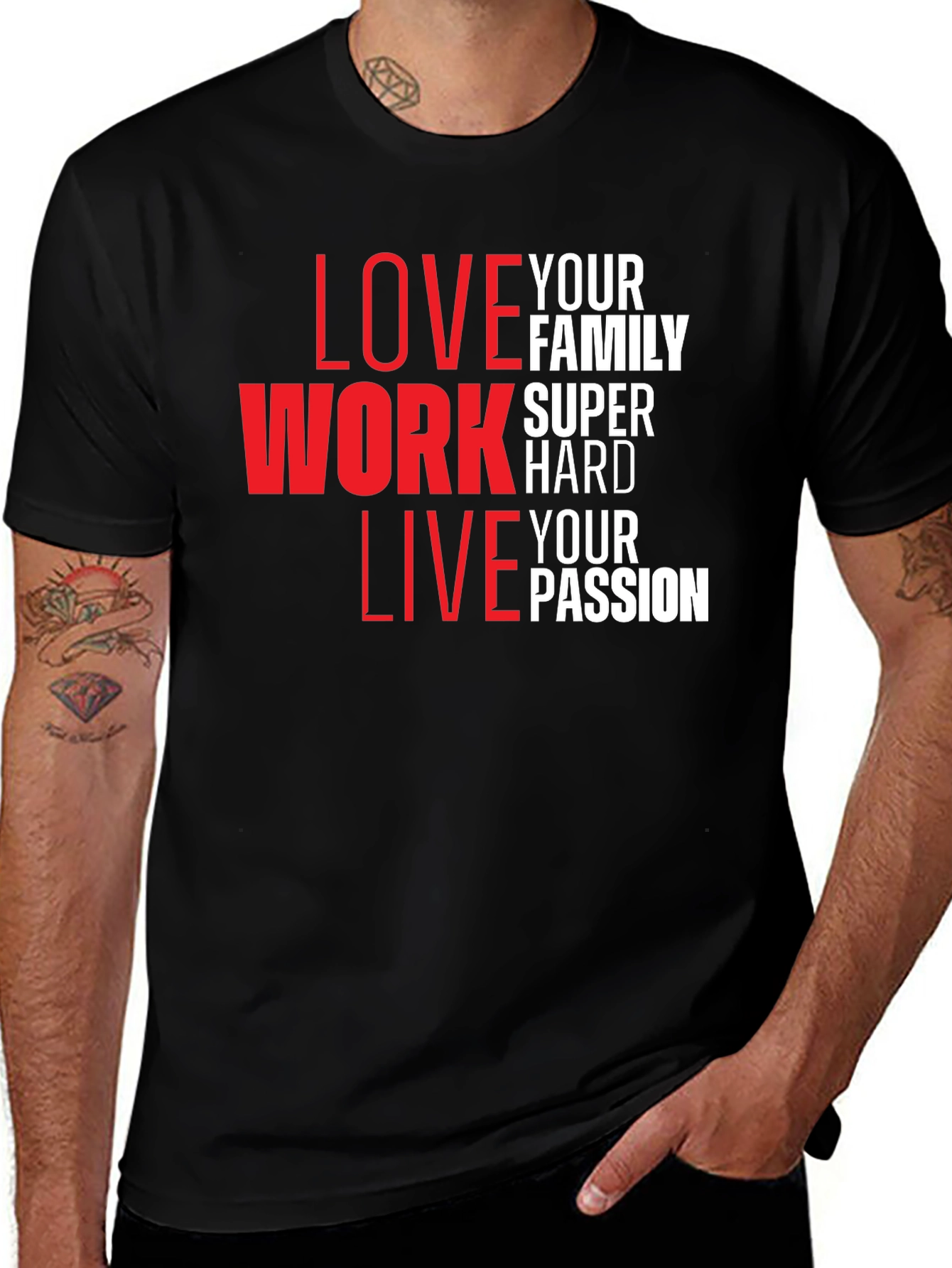 Variant 15 of Inspirational Love Work Live Graphic T-Shirt