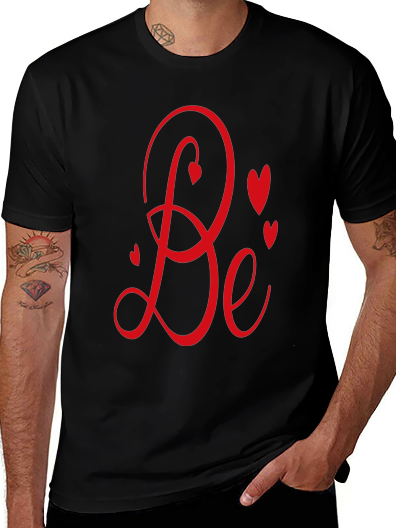 Variant 16 of Romantic 'Be Mine' Graphic Black Tee