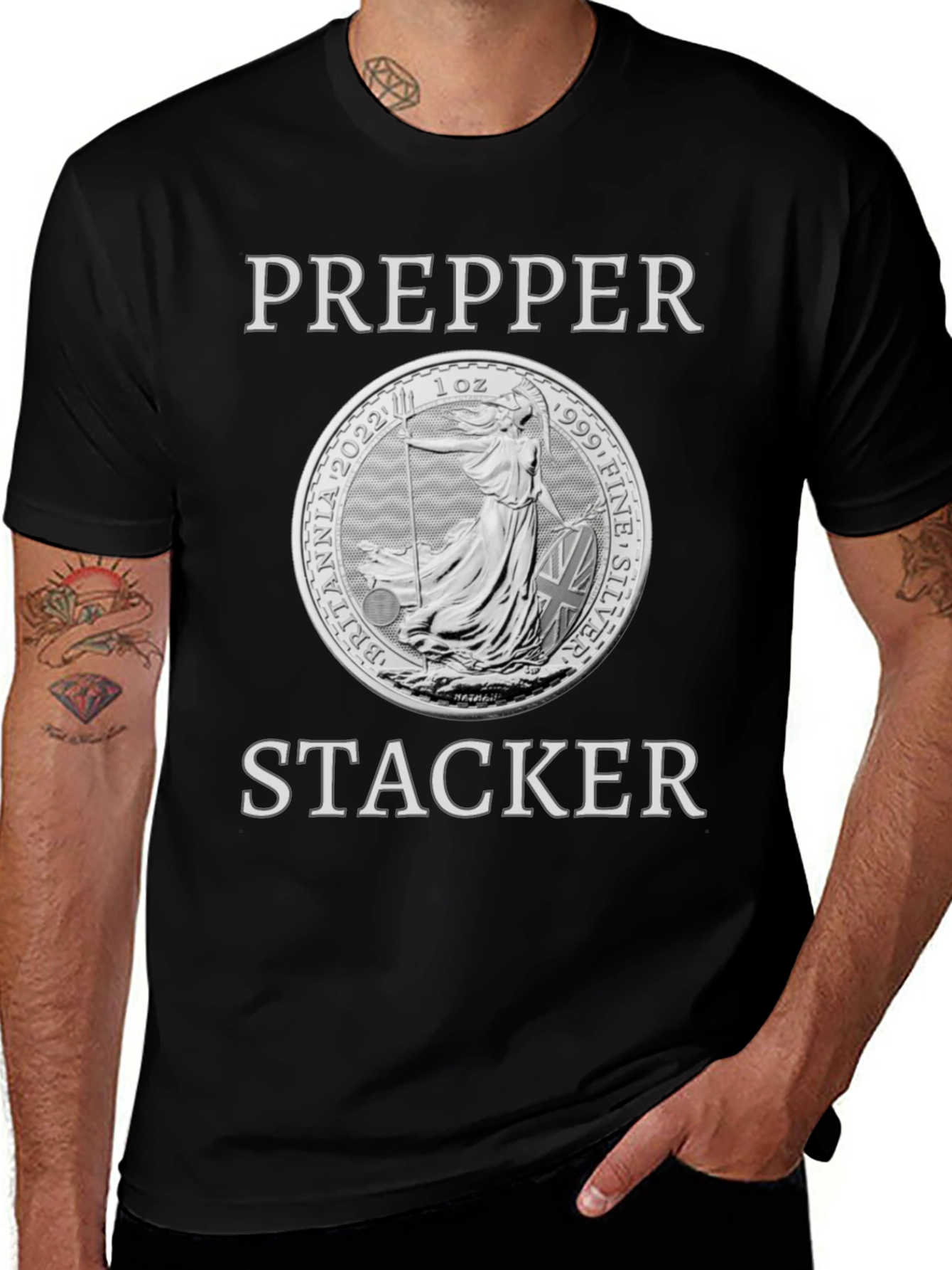Prepper Stacker Britannia Coin T-Shirt