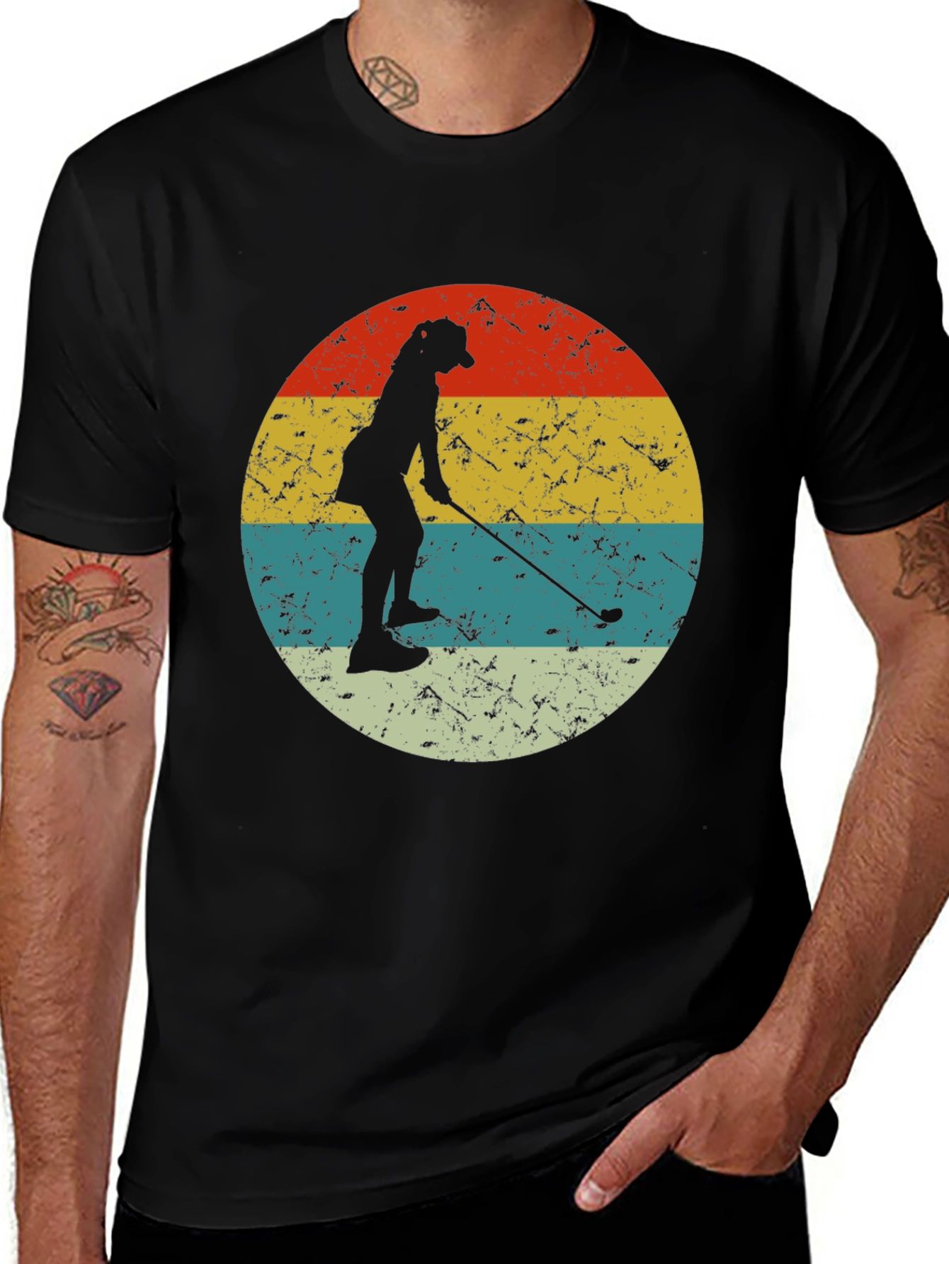 Variant 30 of Retro Golfer Silhouette T-Shirt