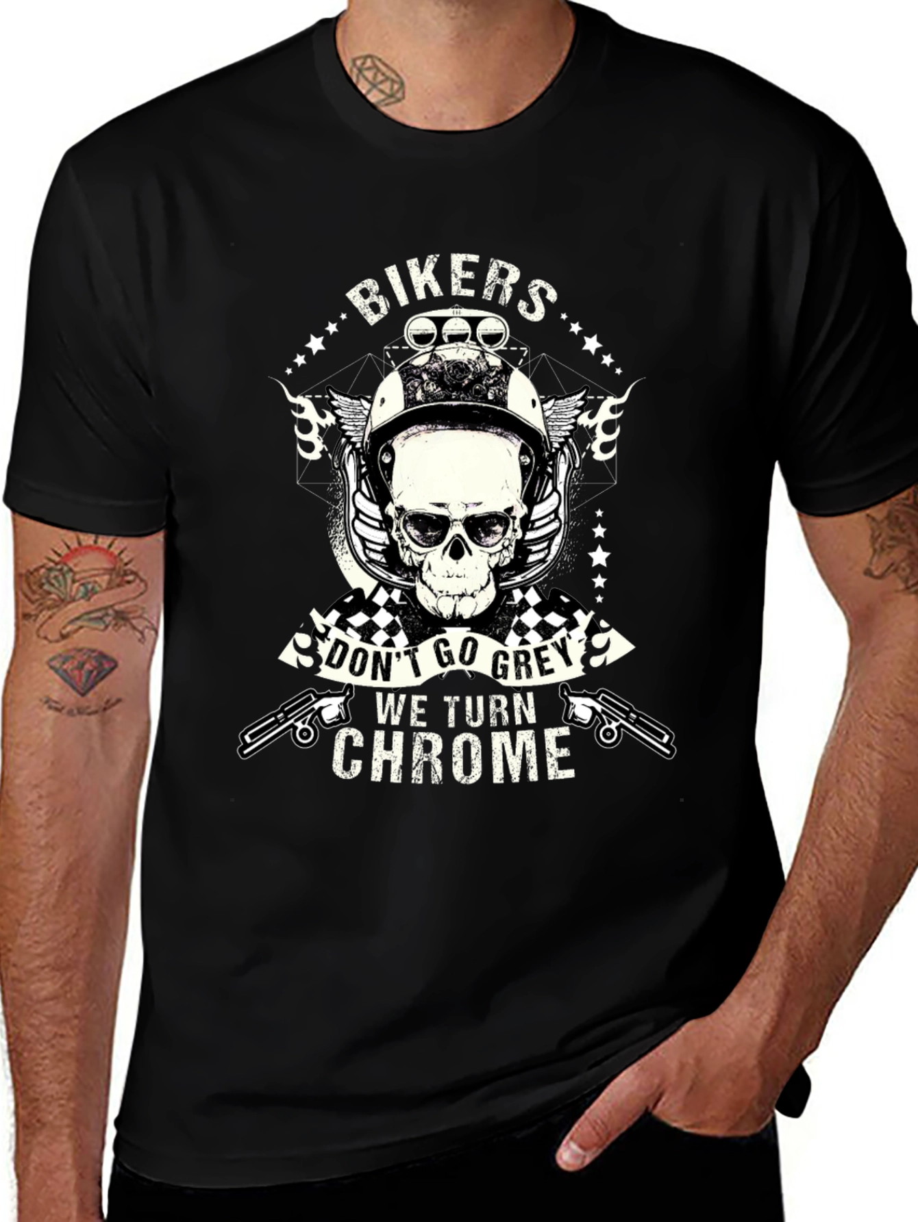Variant 23 of Bikers Don't Go Grey T-Shirt