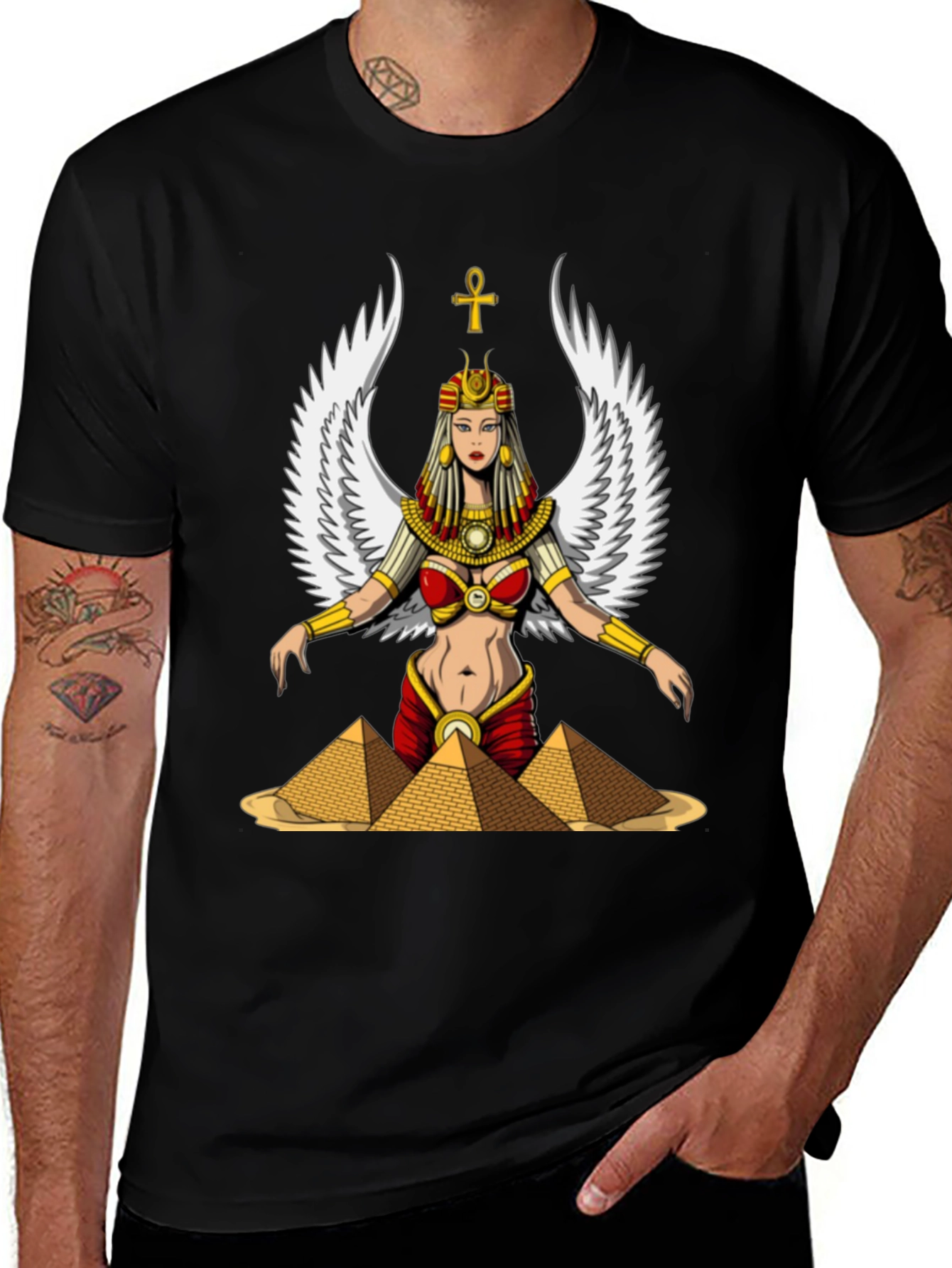 Egyptian Goddess Graphic T-Shirt - Black
