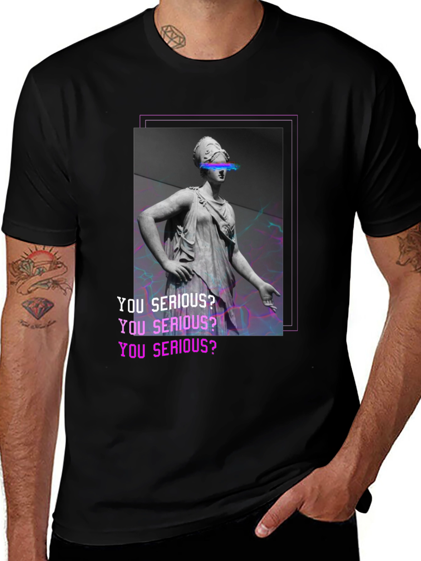 Variant 29 of You Serious? Graphic T-Shirt - Vaporwave Aesthetic