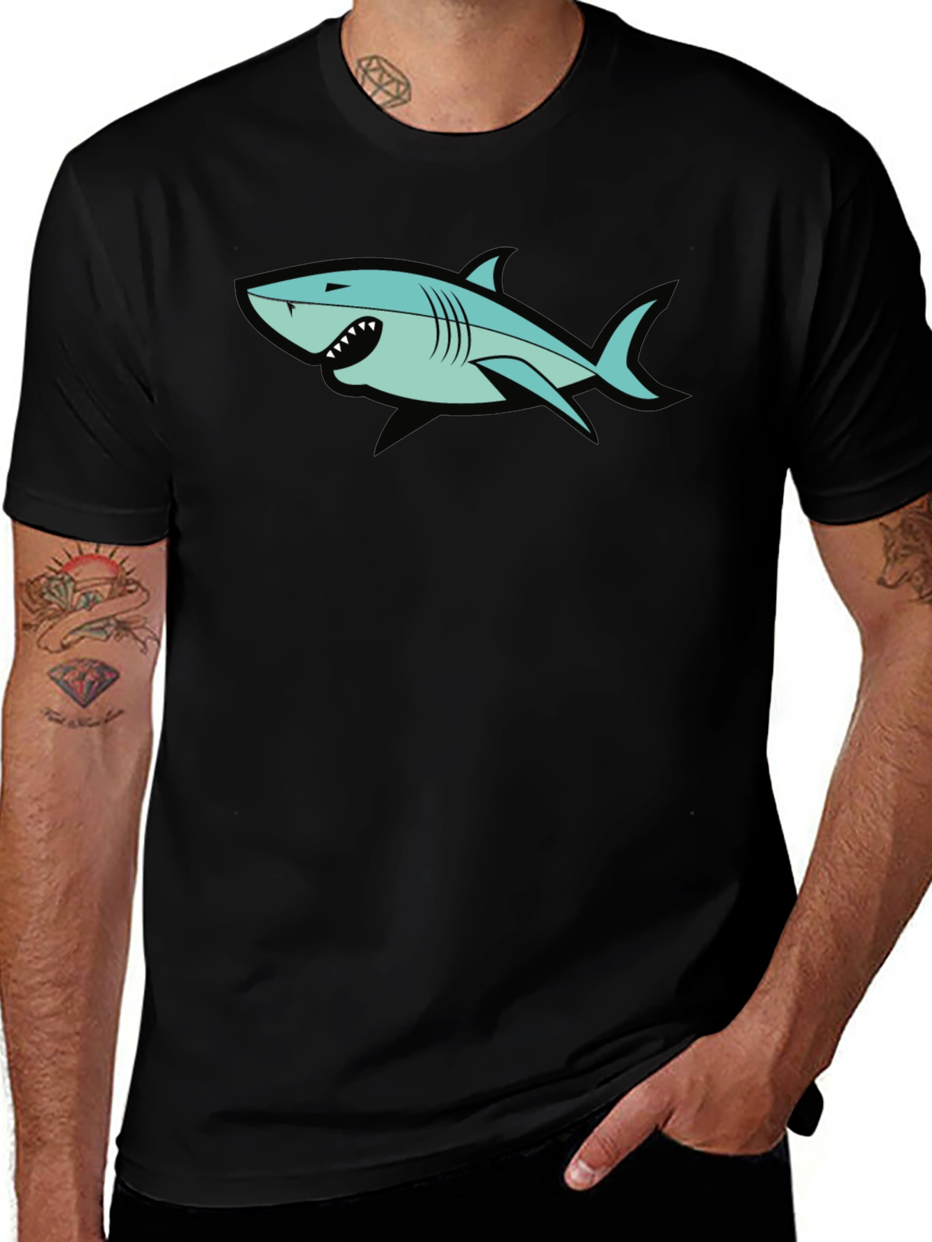 Variant 19 of Shark Graphic Black T-Shirt